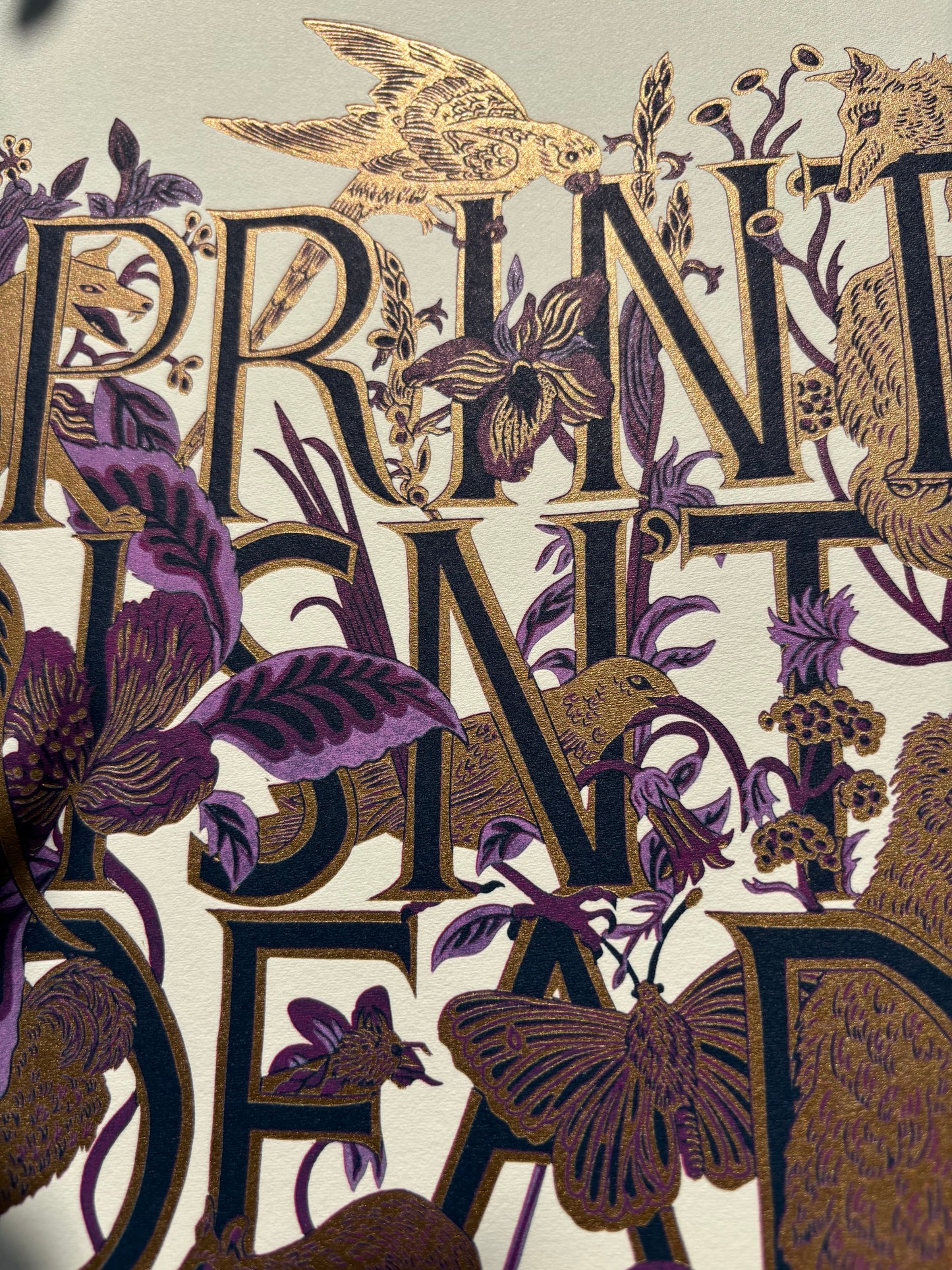 Print Isn't Dead limited edition linoprint (purple/lilac)