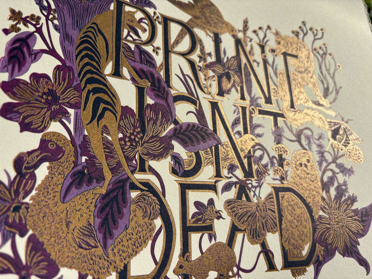 Print Isn't Dead limited edition linoprint (purple/lilac)