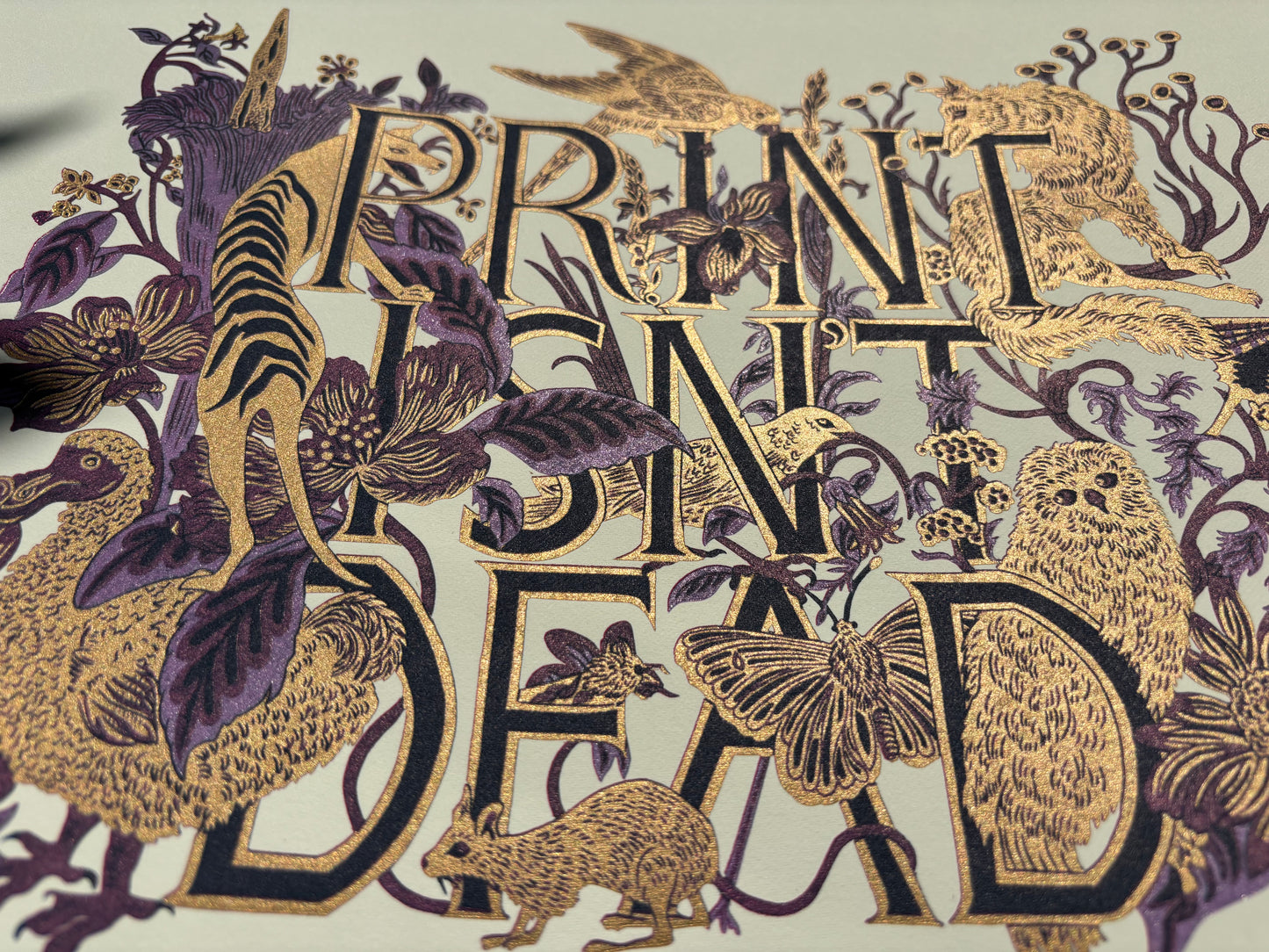 Print Isn't Dead limited edition linoprint (purple/lilac)