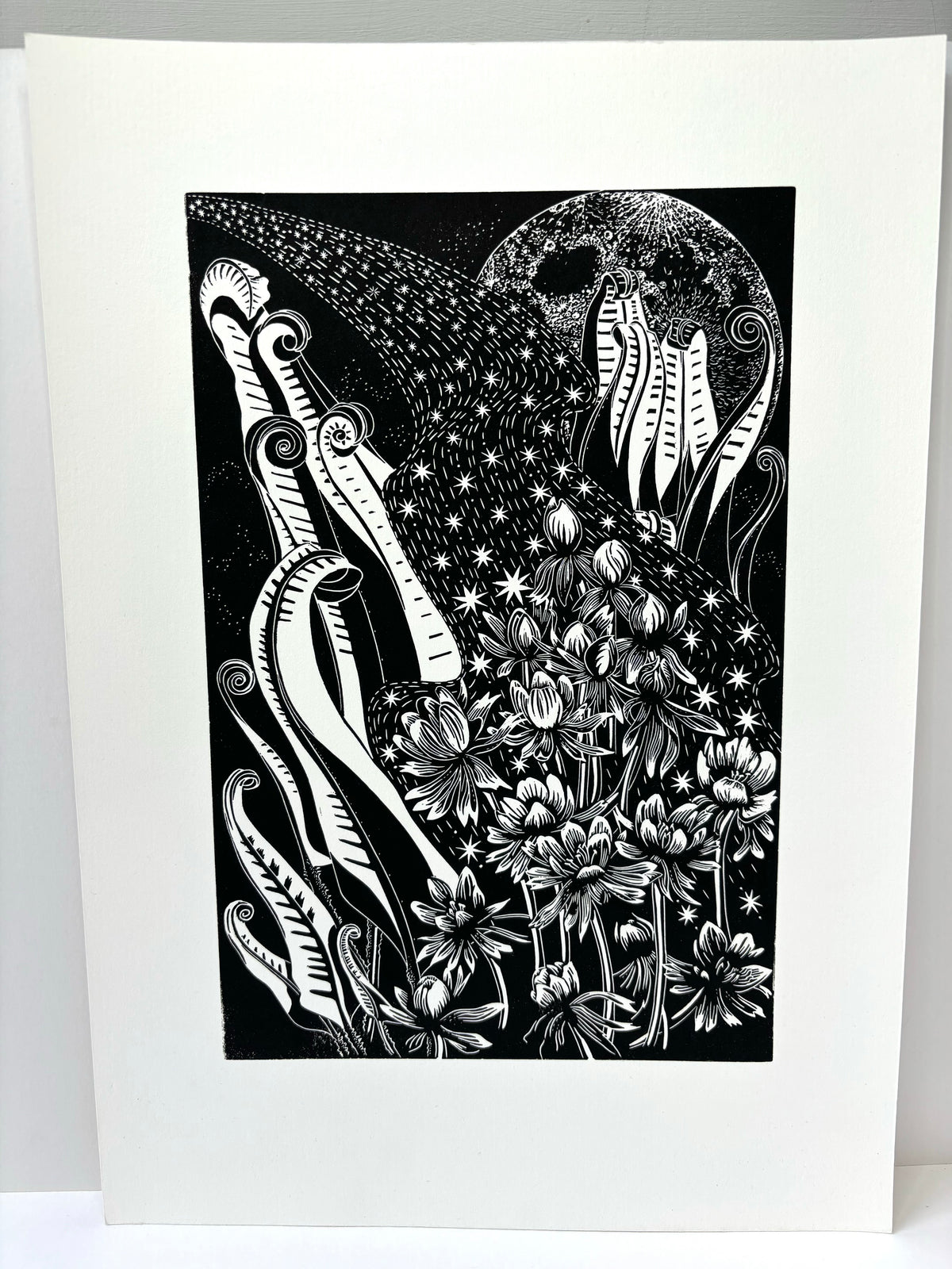 Super Seconds Festival listing: Anemones by Starlight linoprint