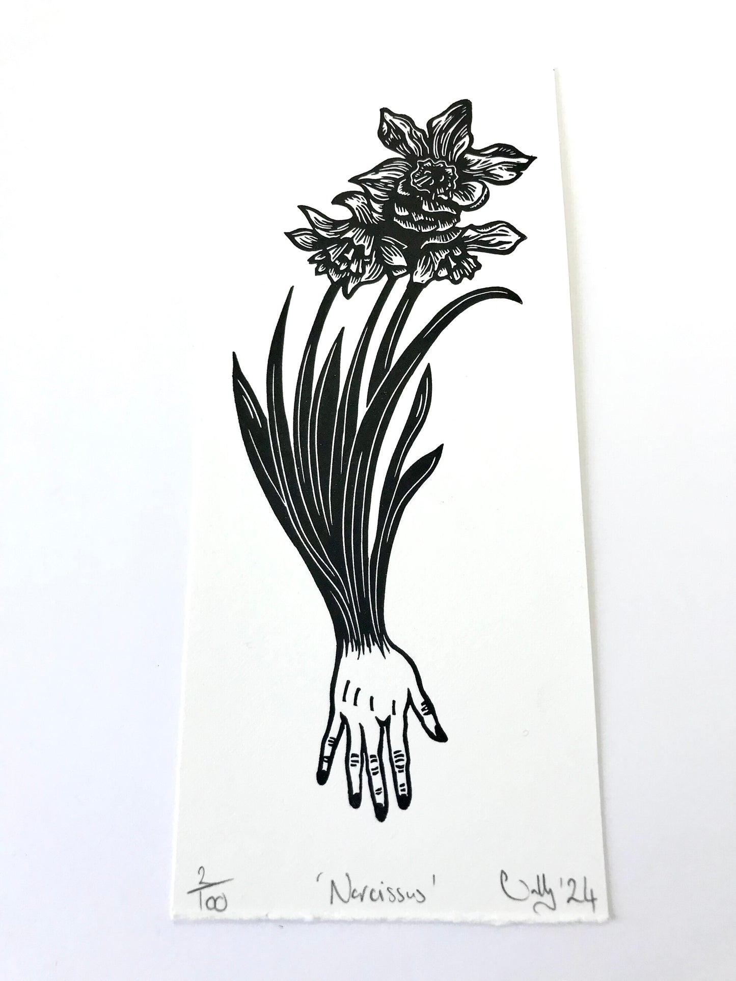 Narcissus limited edition linoprint