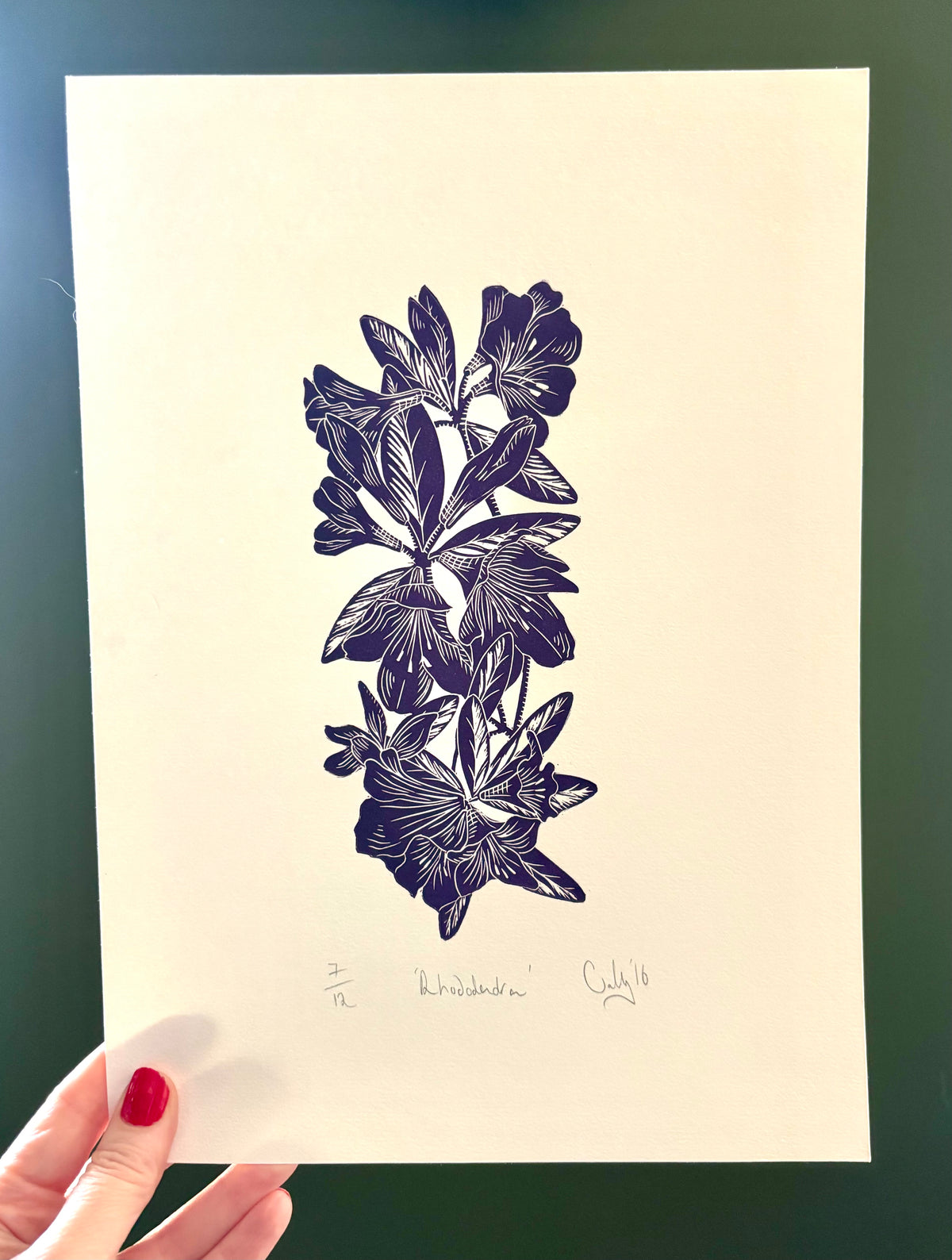 Super Seconds Festival listing: Rhododendron linoprint