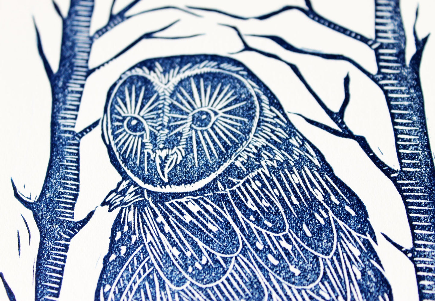 Winter Owl linoprint