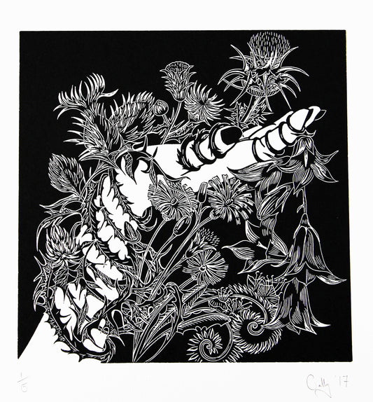 Cailleach Bheara limited edition linoprint