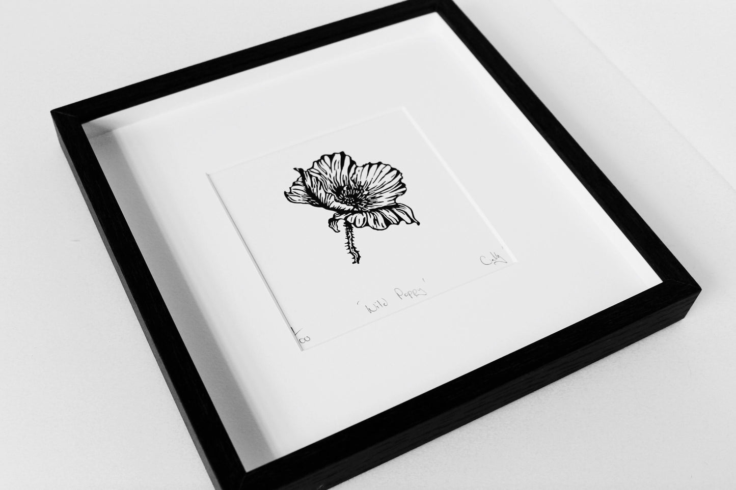 Wild Poppy limited edition linoprint