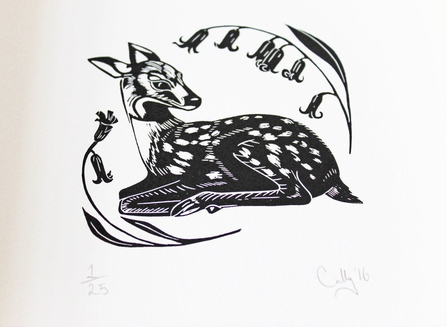 Fallow Deer limted edition linoprint