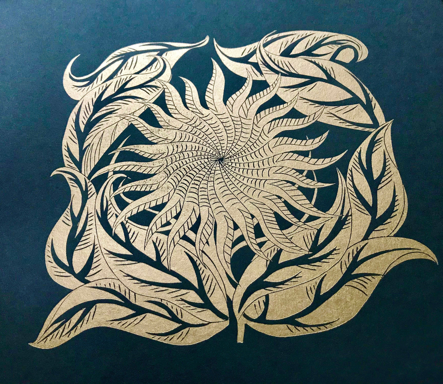 Sunflower limited edition linoprint