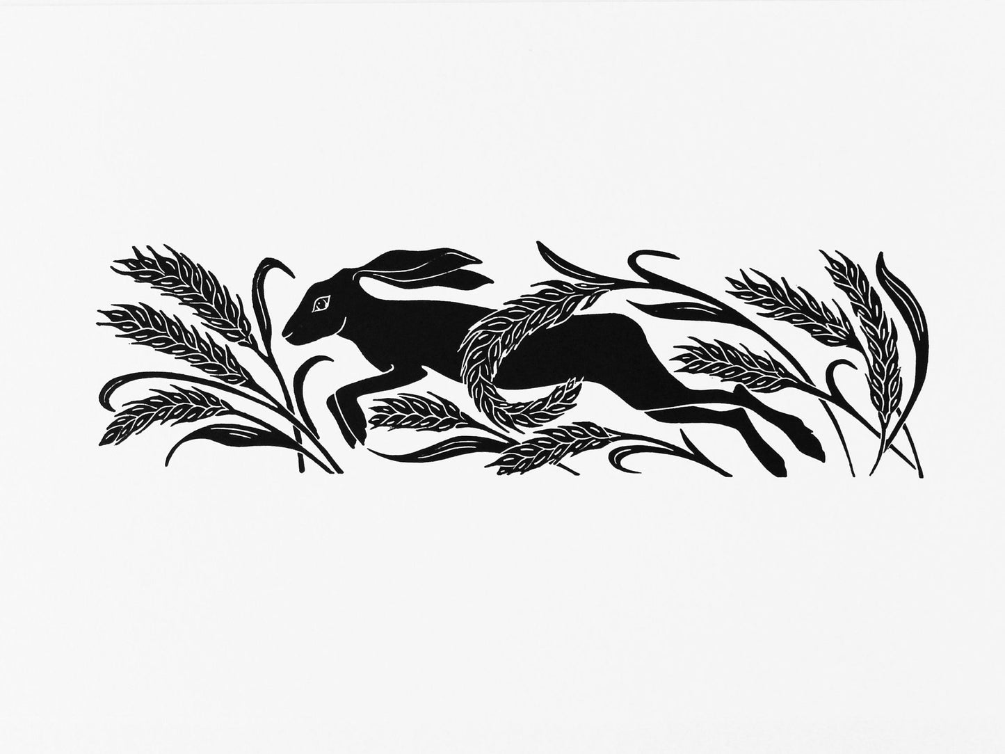 Running Hare limited edition linoprint