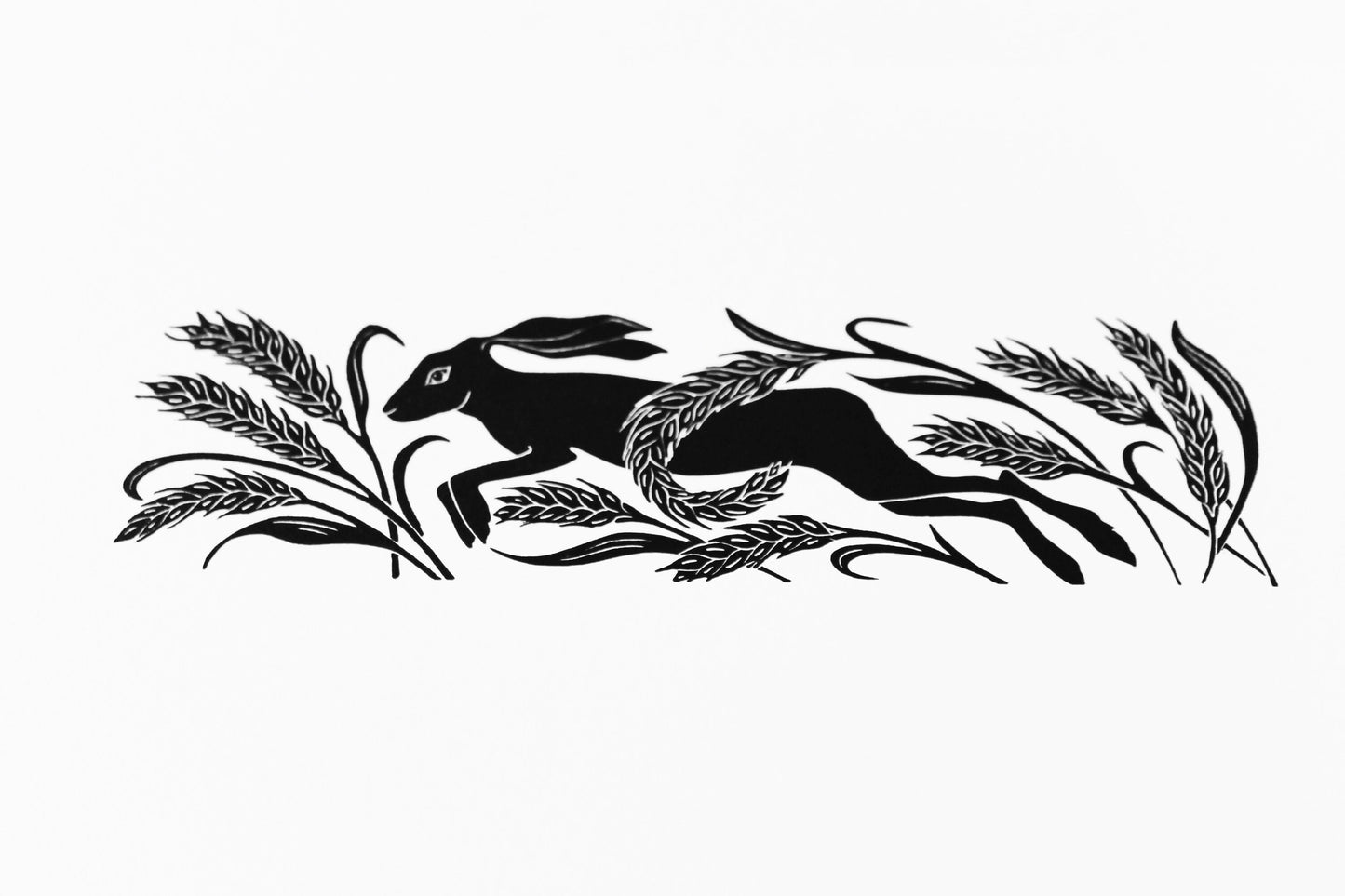 Running Hare limited edition linoprint
