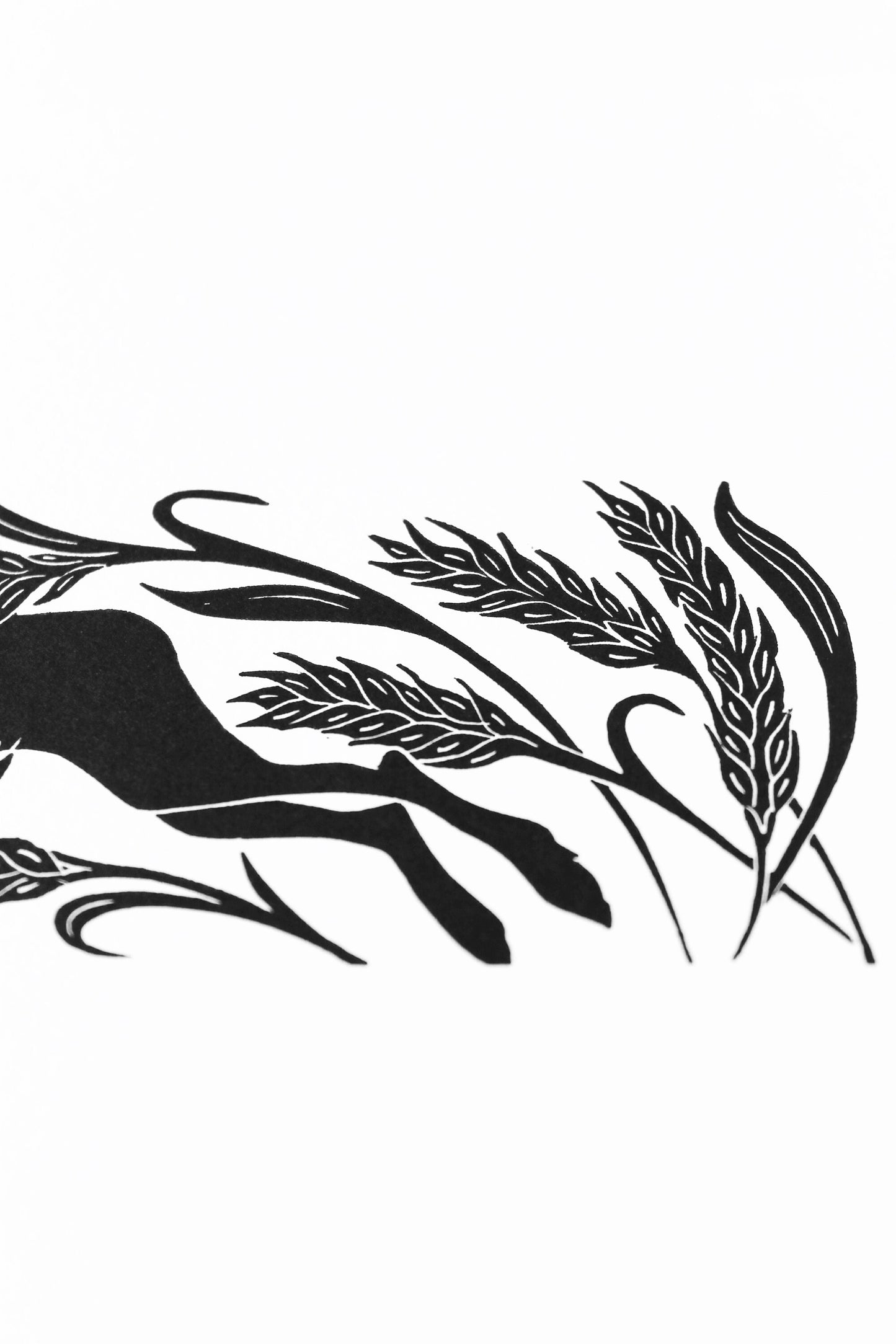 Running Hare limited edition linoprint