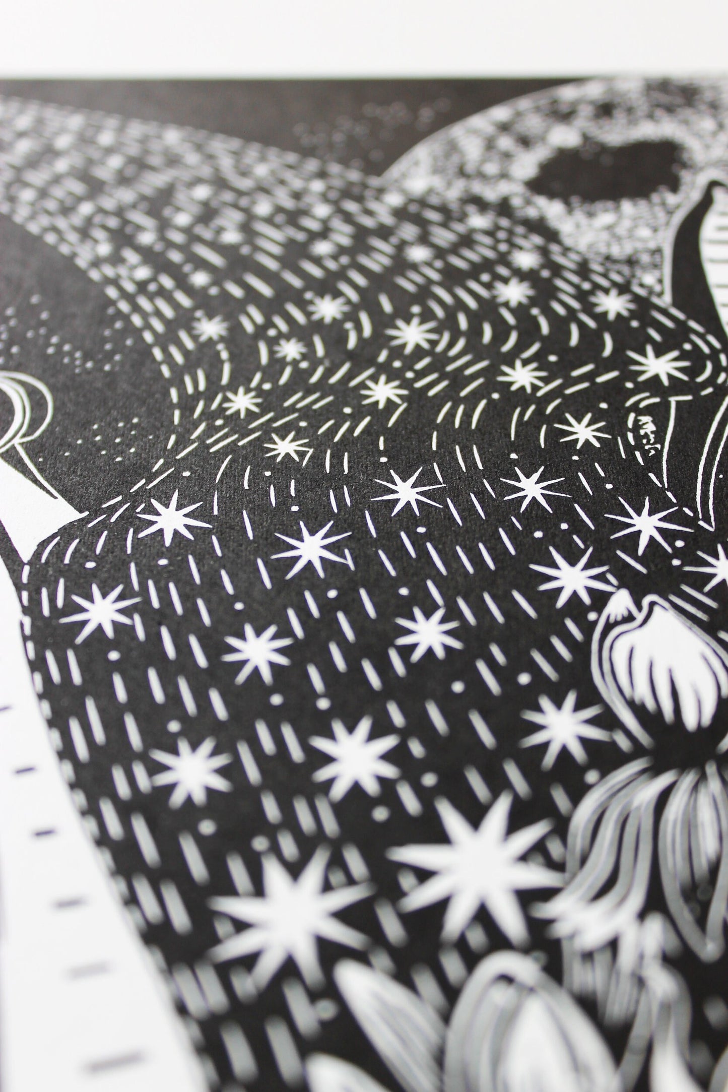 Anemones by Starlight limited edition linoprint