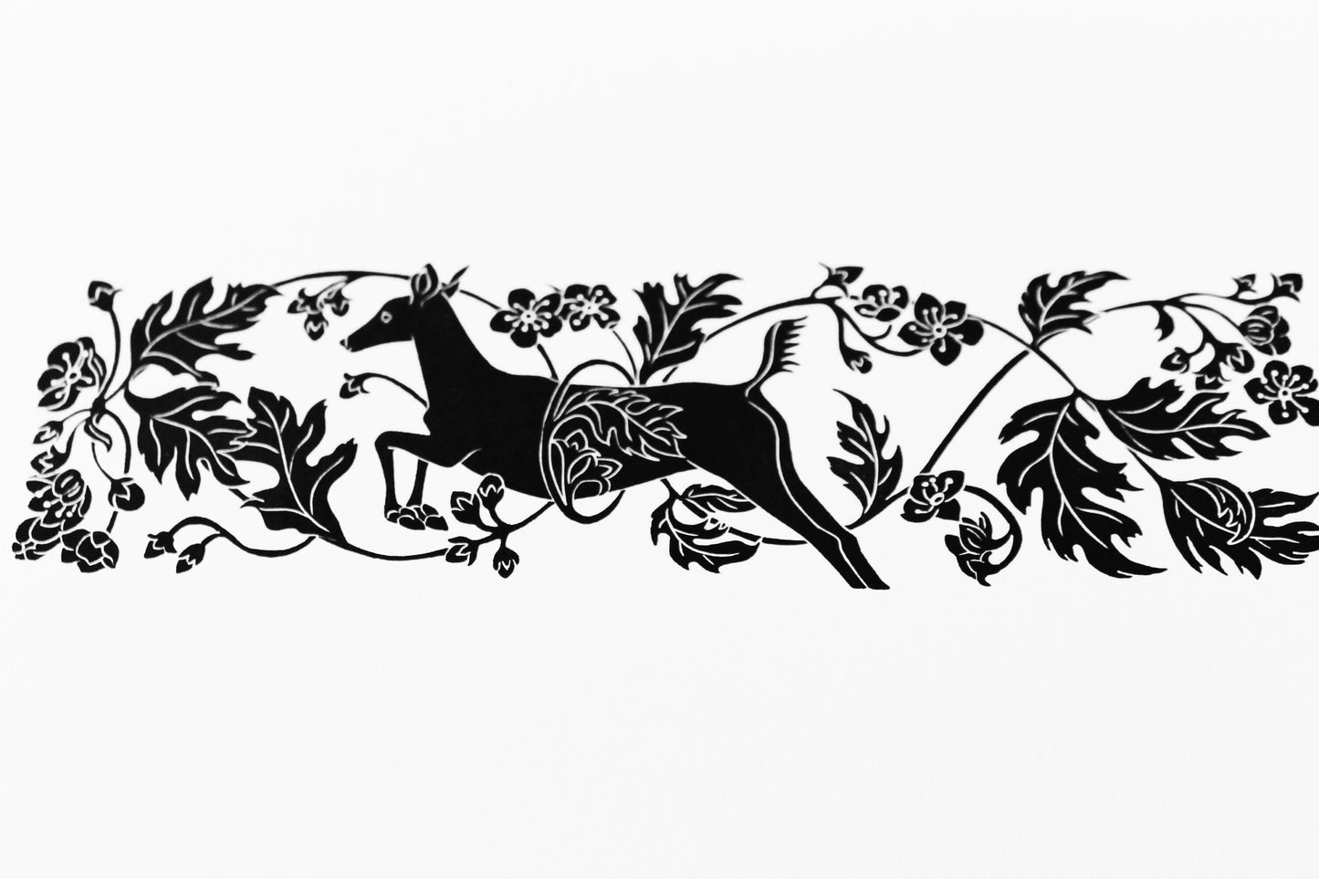 Deer and Hawthorn limited edition linoprint