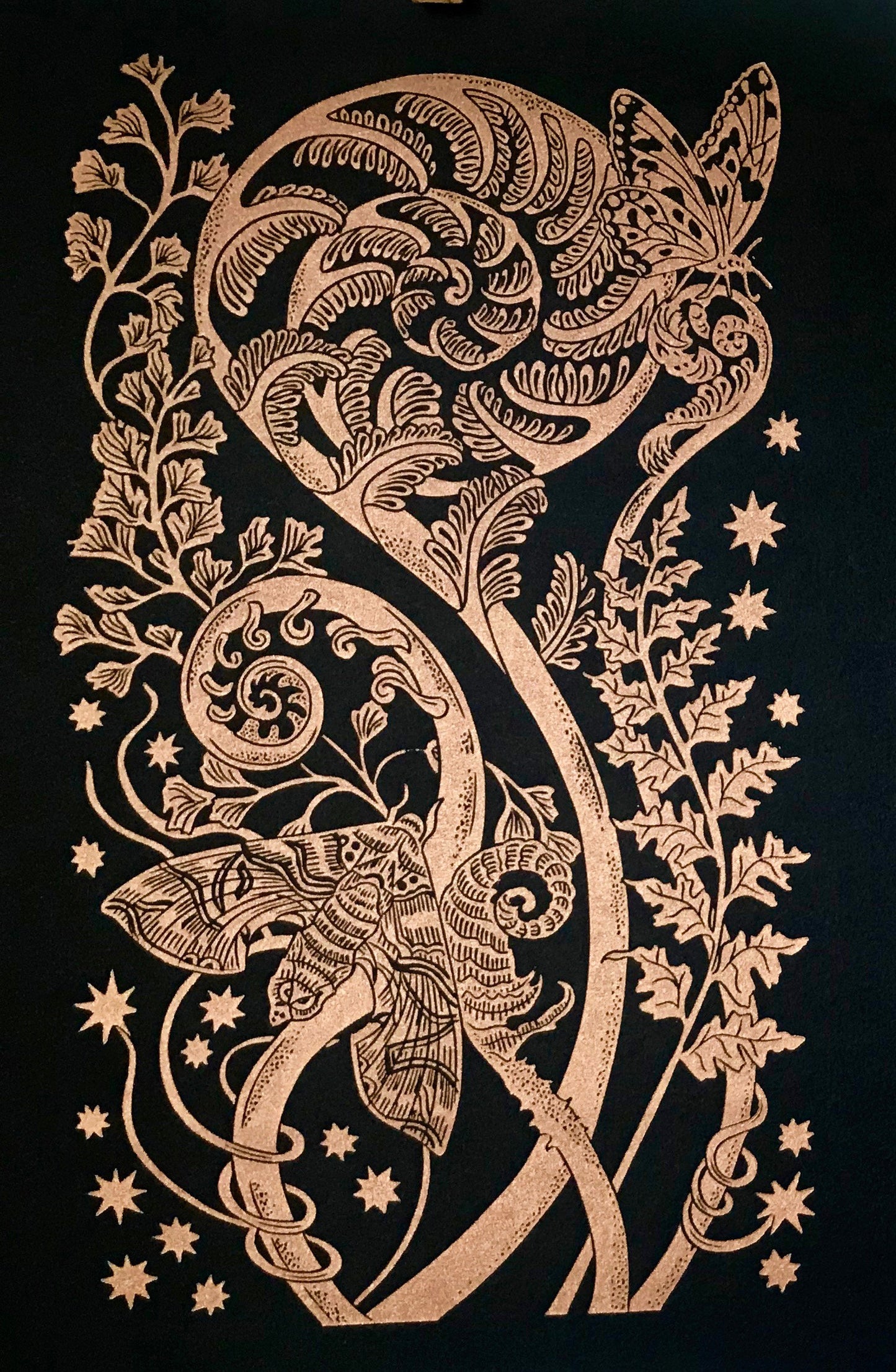 A Firework of Ferns limited edition linoprint.