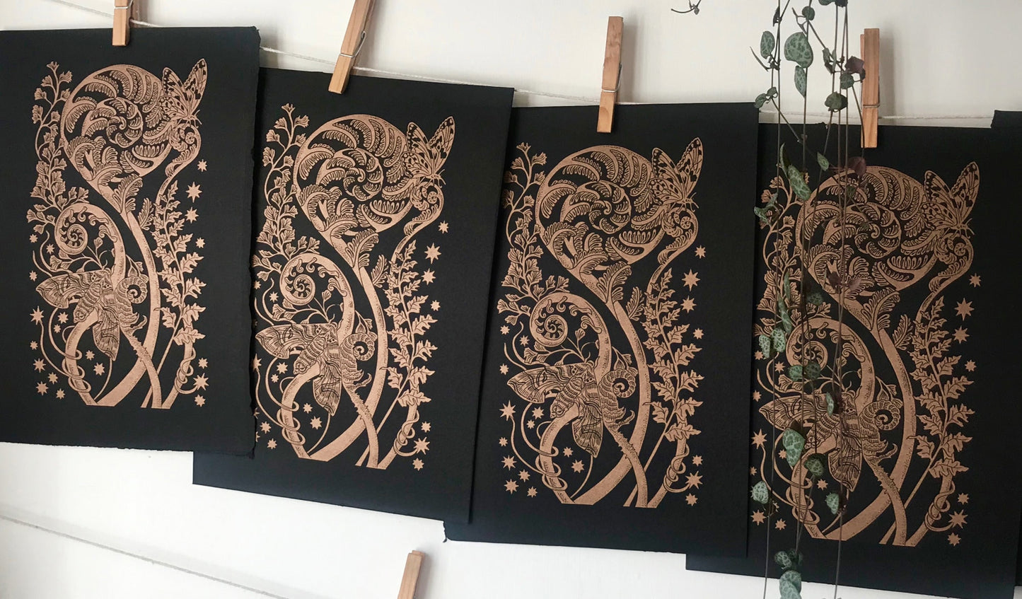 A Firework of Ferns limited edition linoprint.