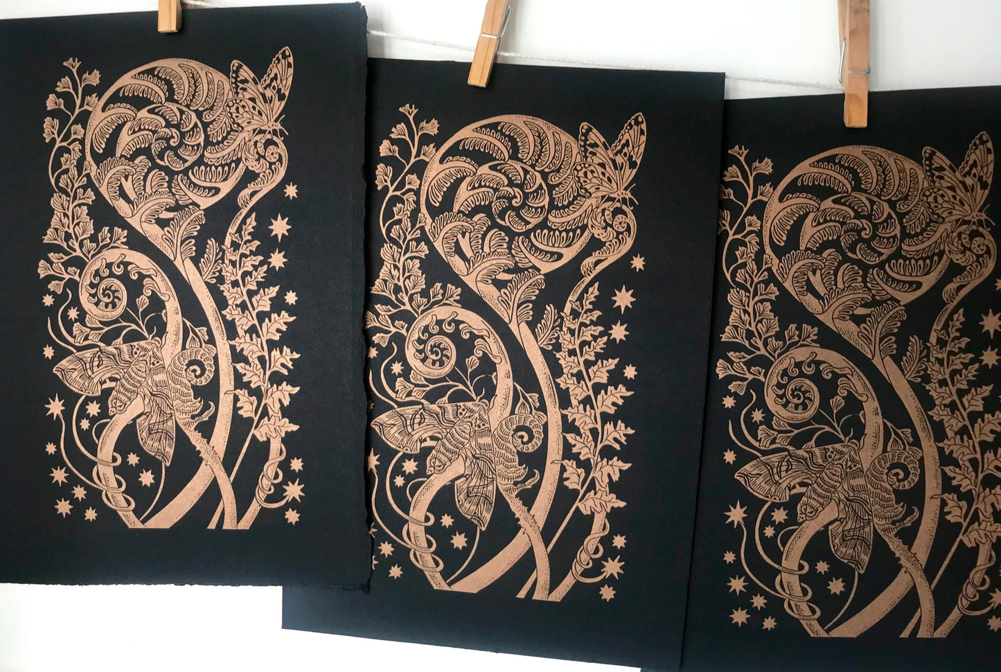 A Firework of Ferns limited edition linoprint.