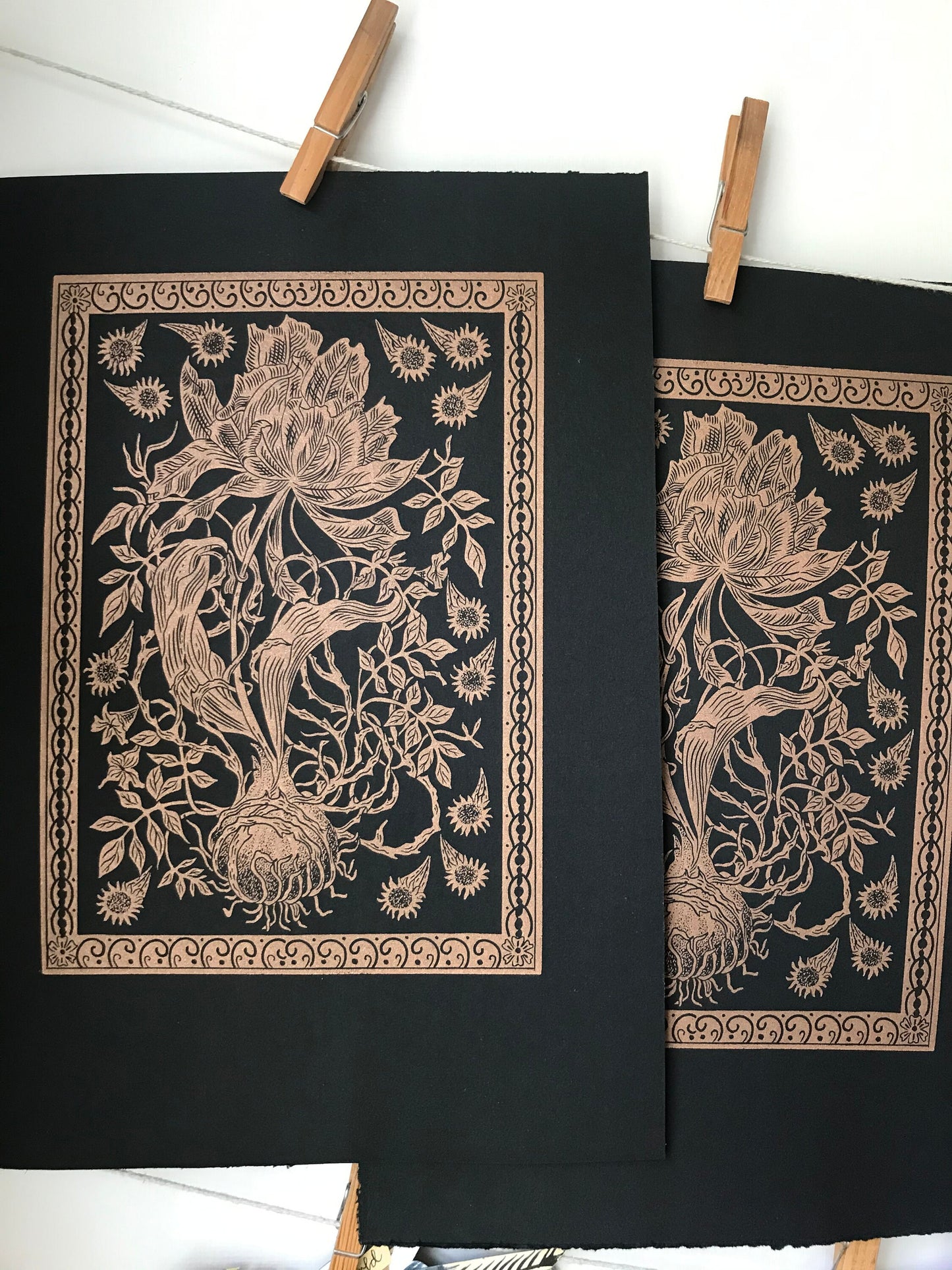 The Time of Meteors (Copper) limited edition linoprint