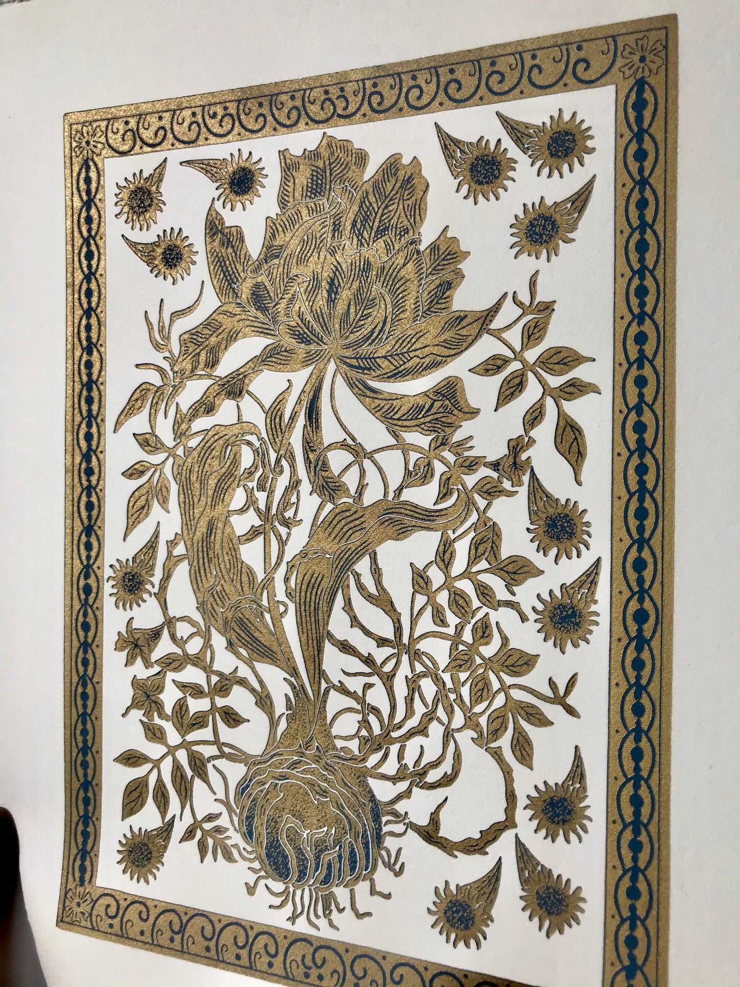 The Time of Meteors limited edition linoprint