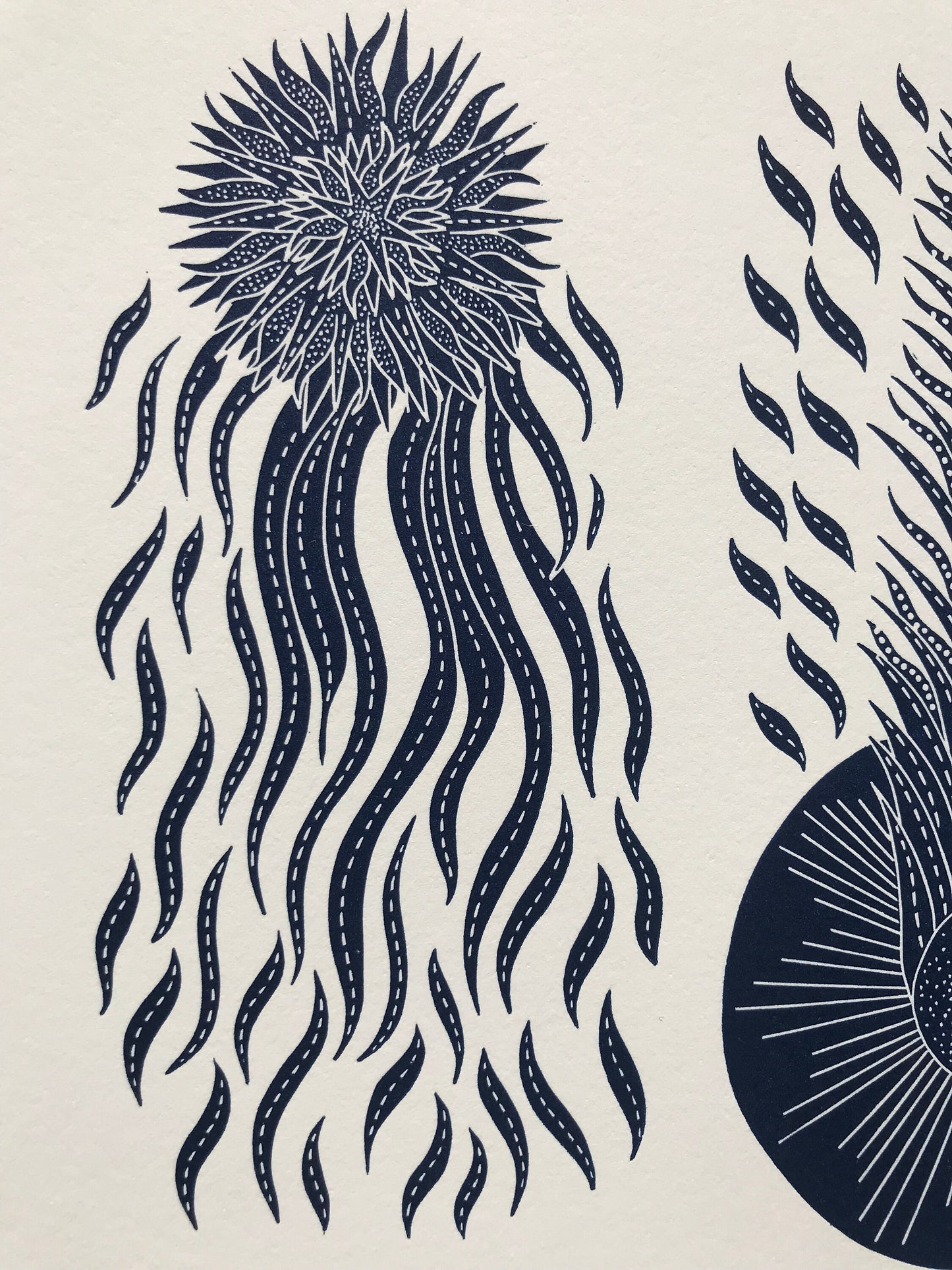 The Three Comets linoprint