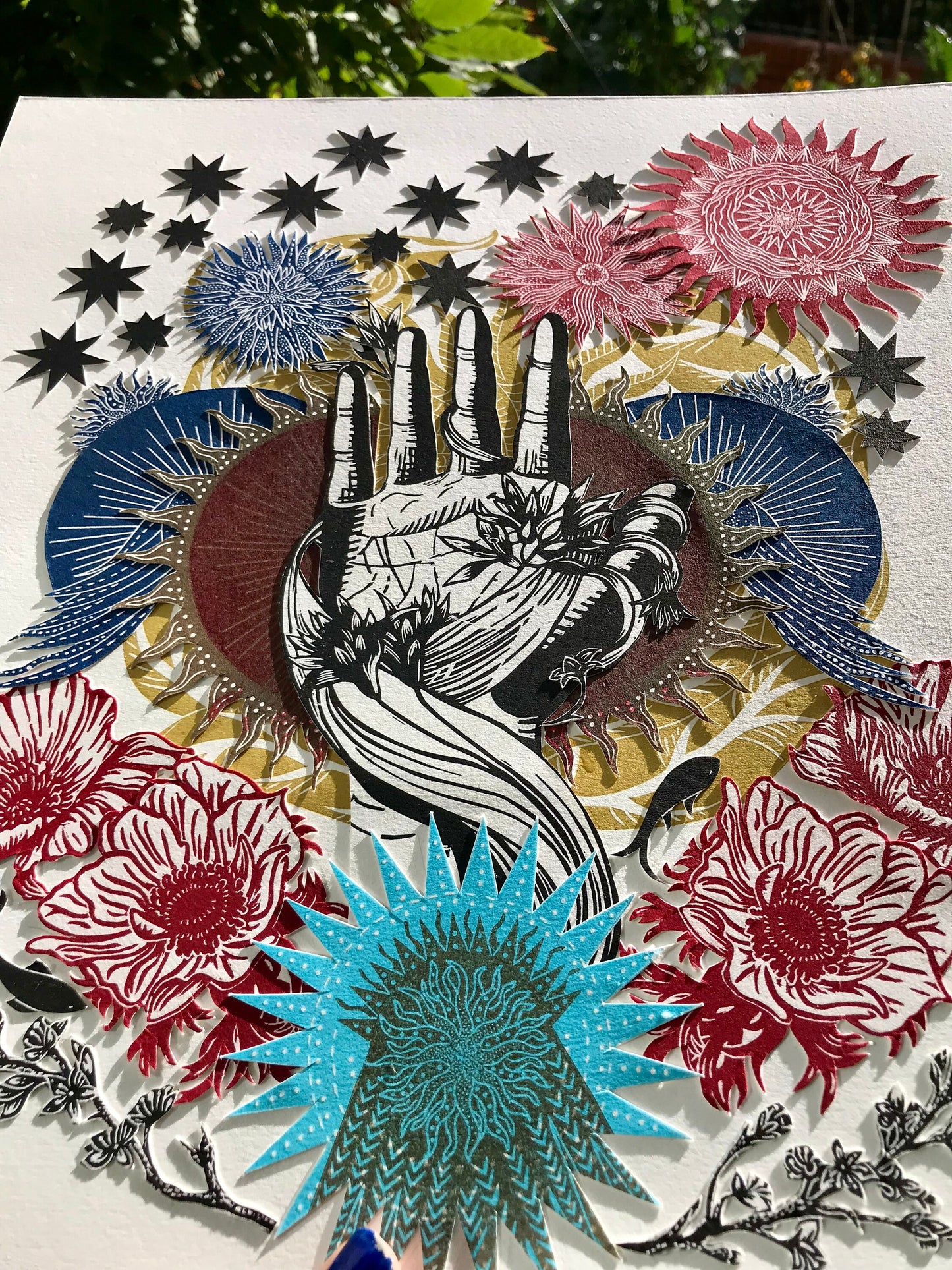 Sanguine Moon Original Print collage