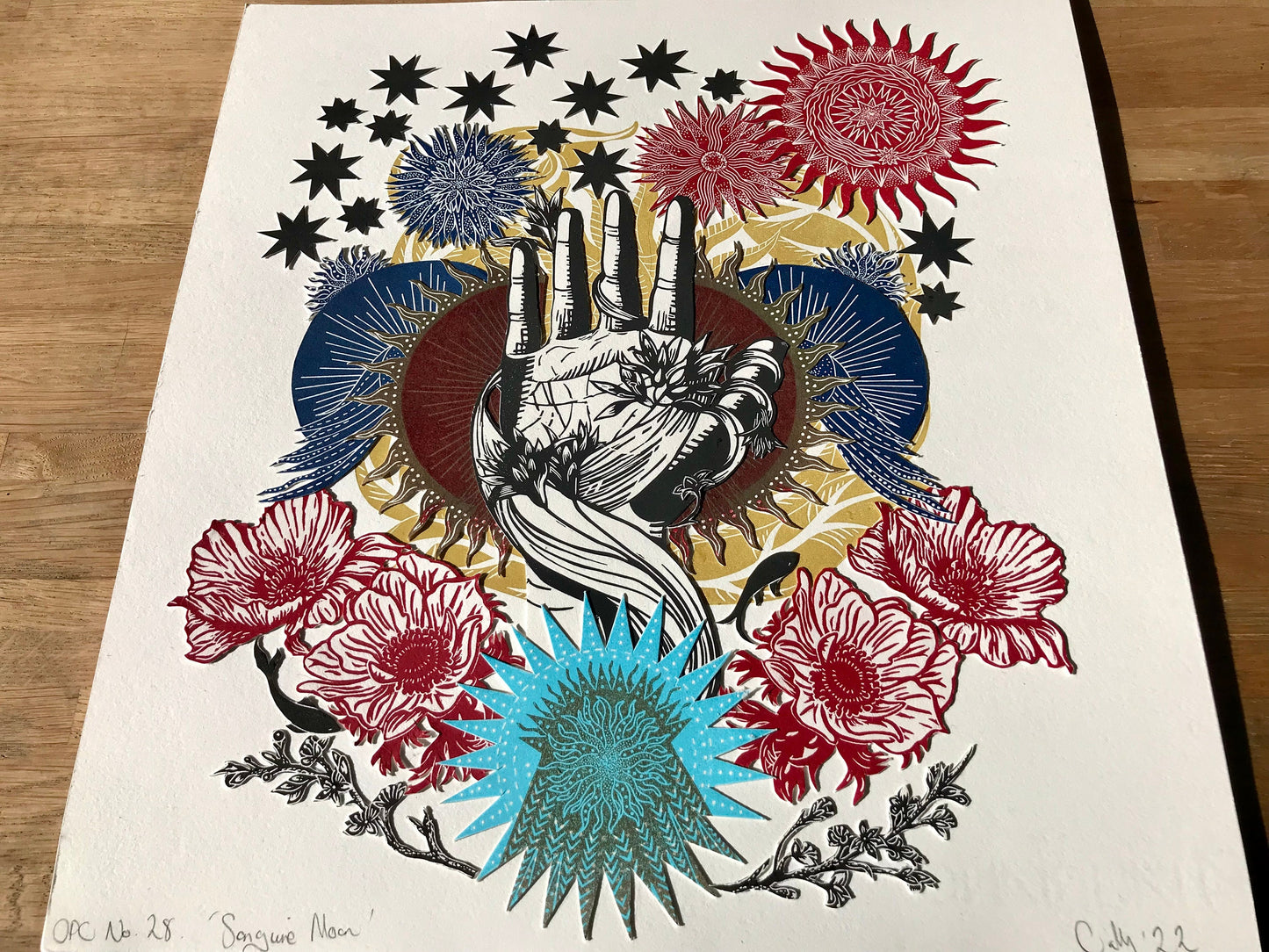 Sanguine Moon Original Print collage