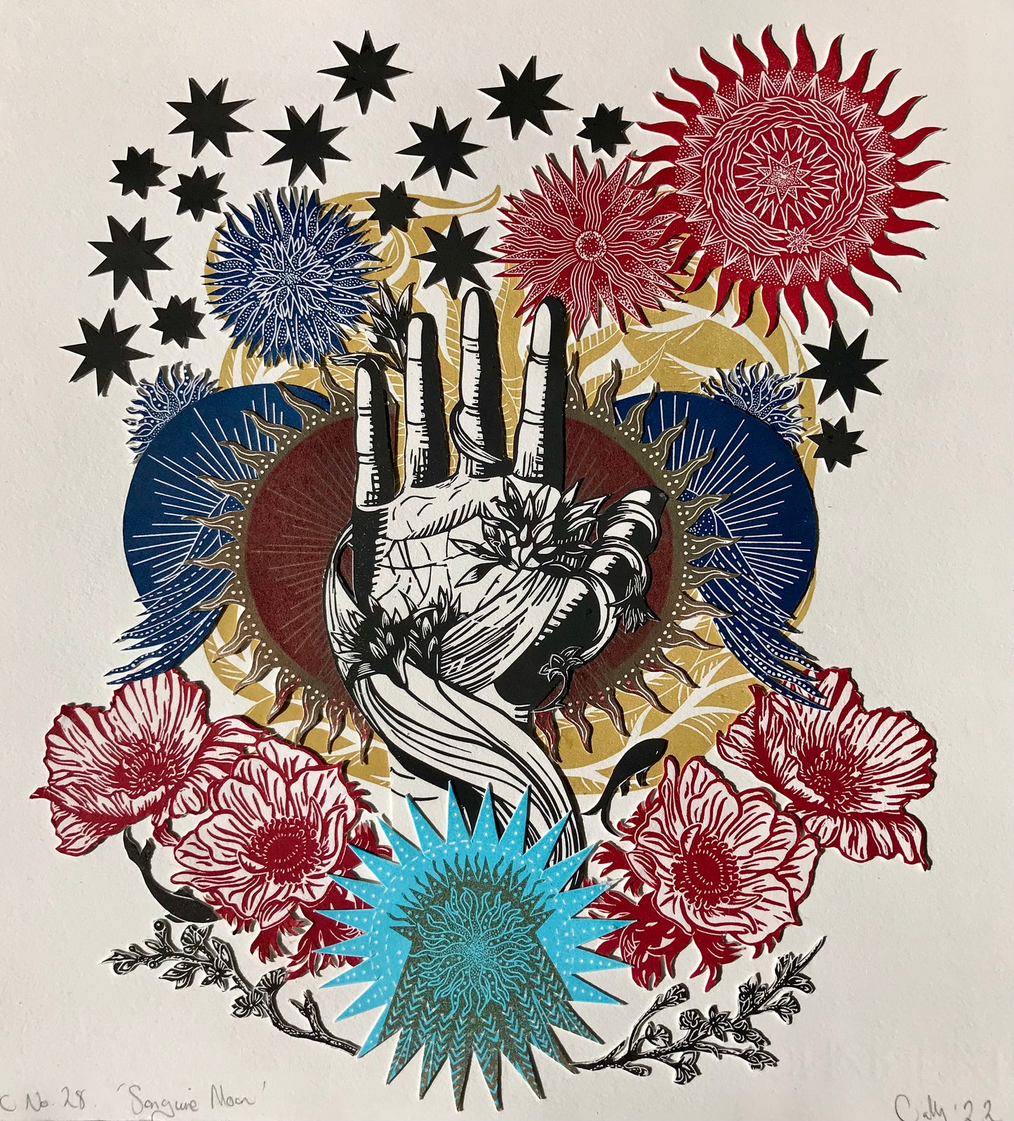 Sanguine Moon Original Print collage