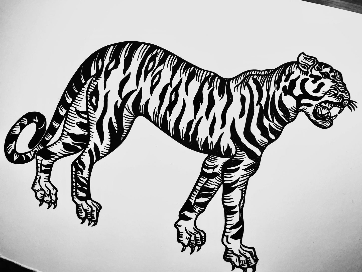 Limited edition Tigre linoprint