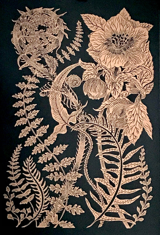 Wintering limited edition linoprint (copper edition)