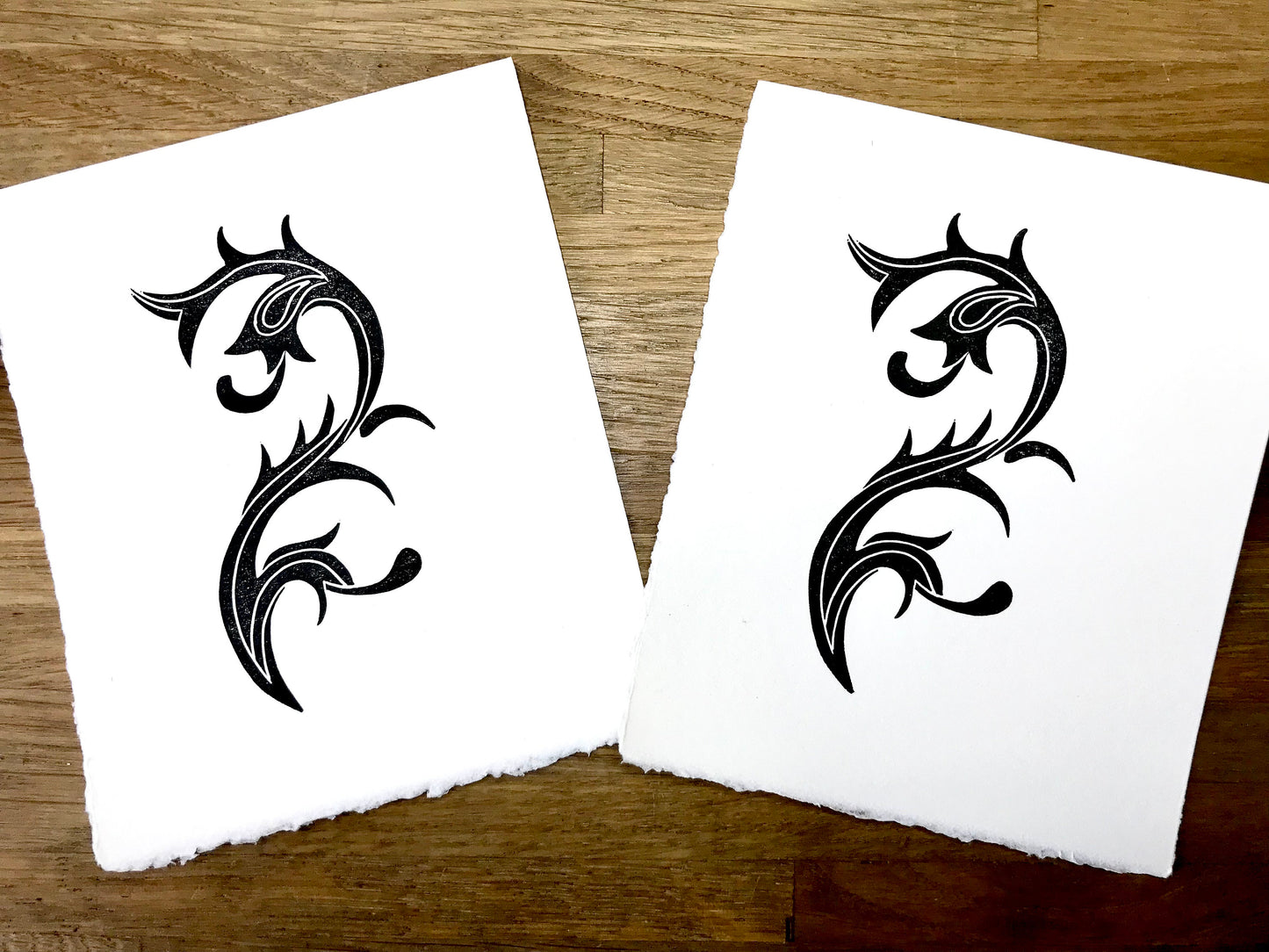 Mini Medieval Flourish linoprint