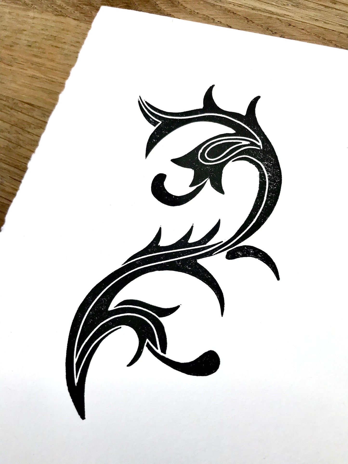 Mini Medieval Flourish linoprint