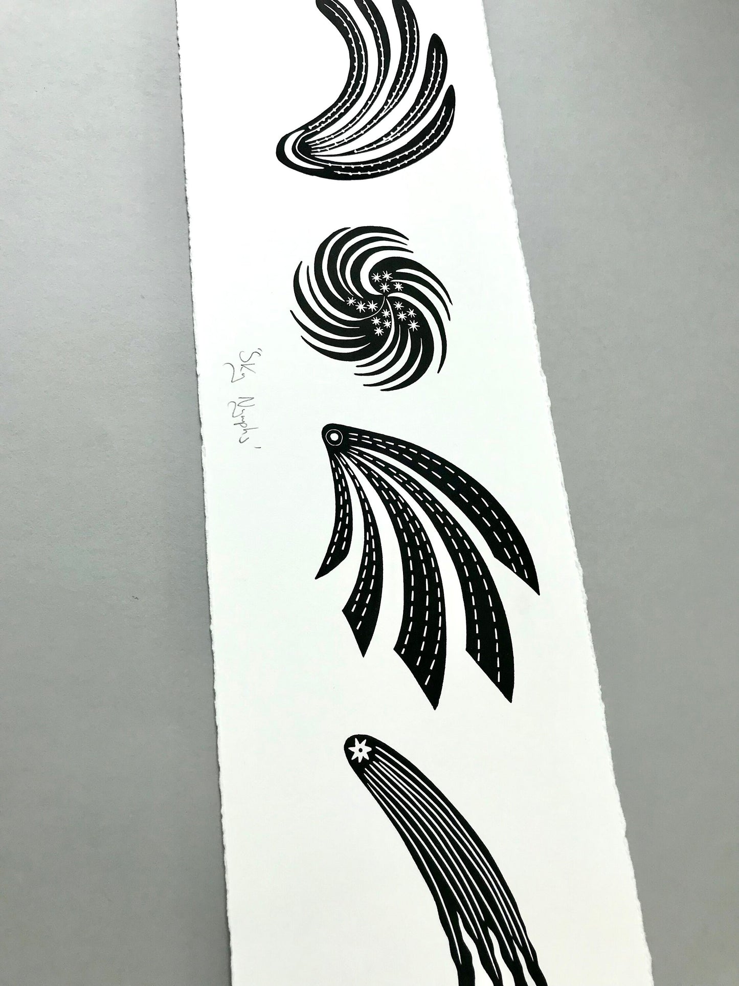 Sky Nymphs limited edition linoprint