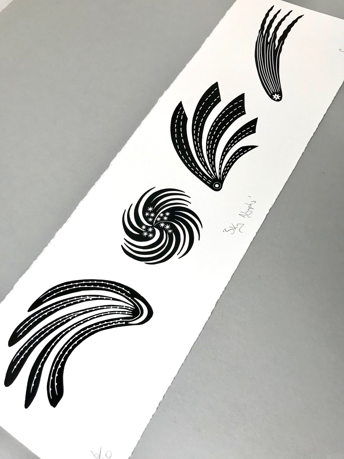 Sky Nymphs limited edition linoprint