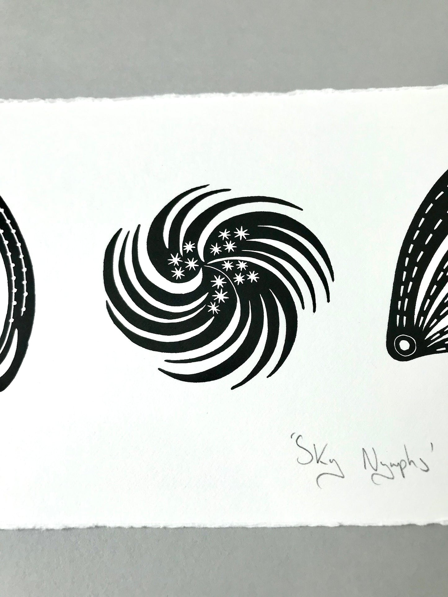 Sky Nymphs limited edition linoprint