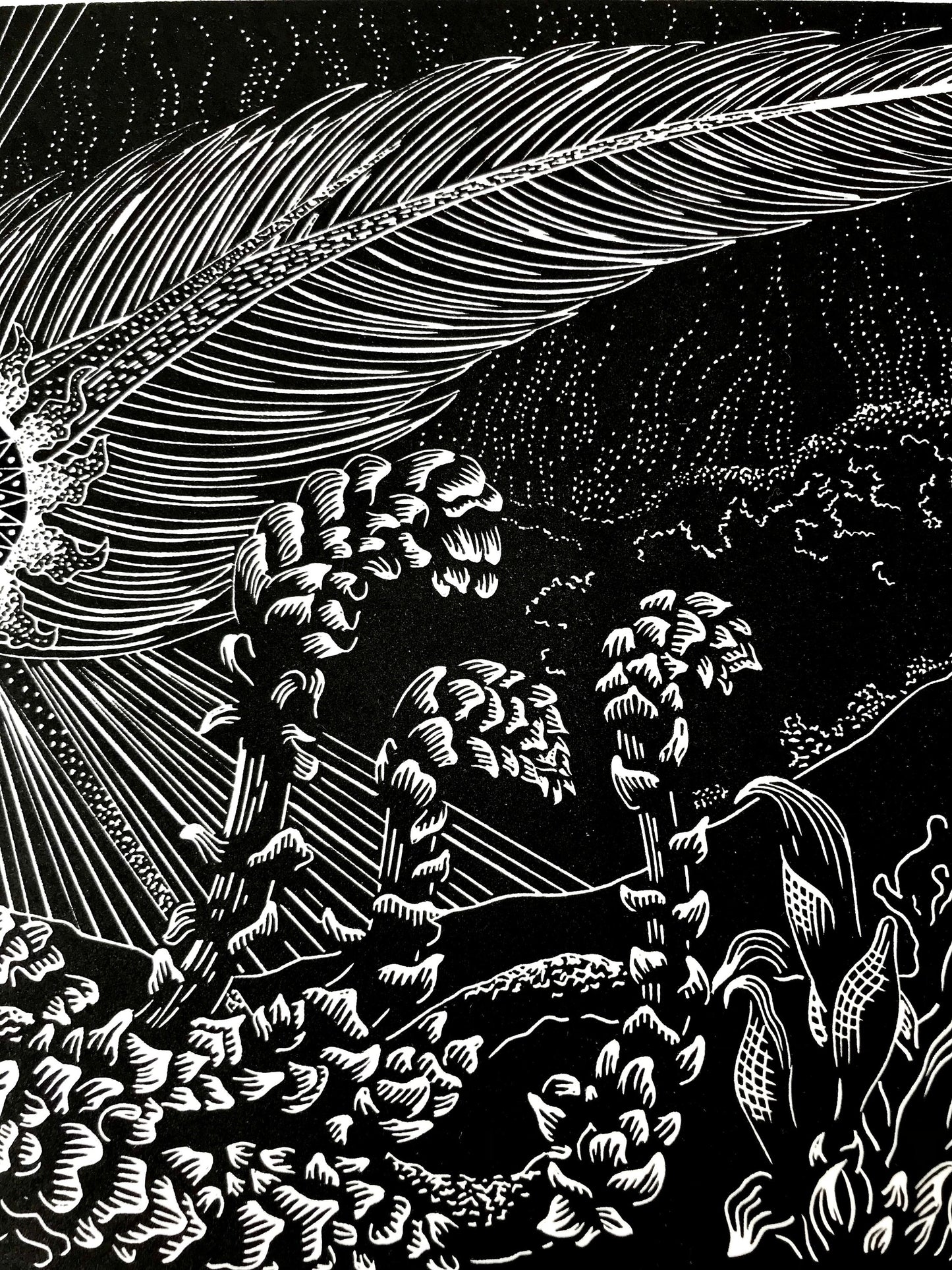 Realm of The White Horse limited edition linoprint