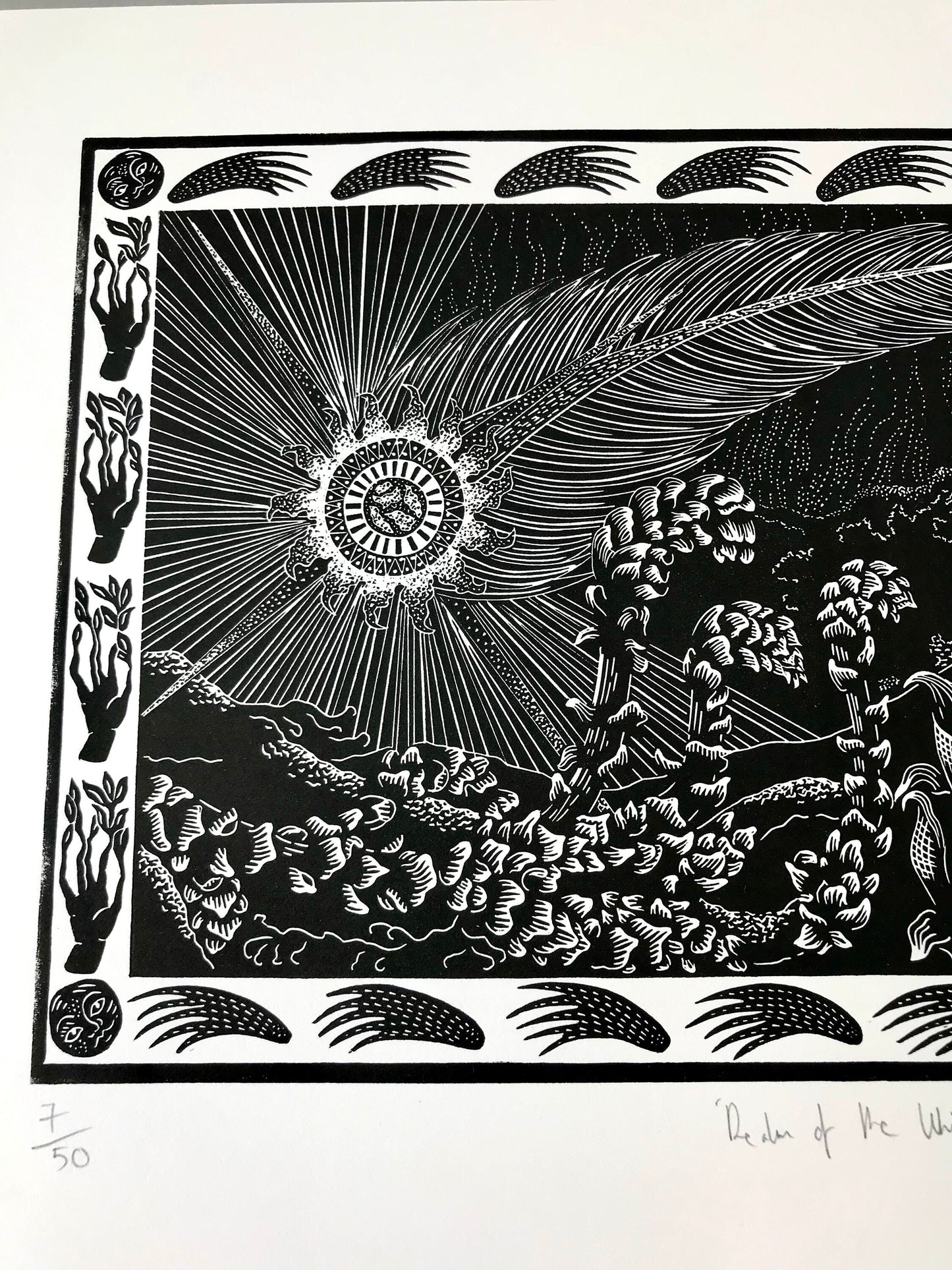 Realm of The White Horse limited edition linoprint
