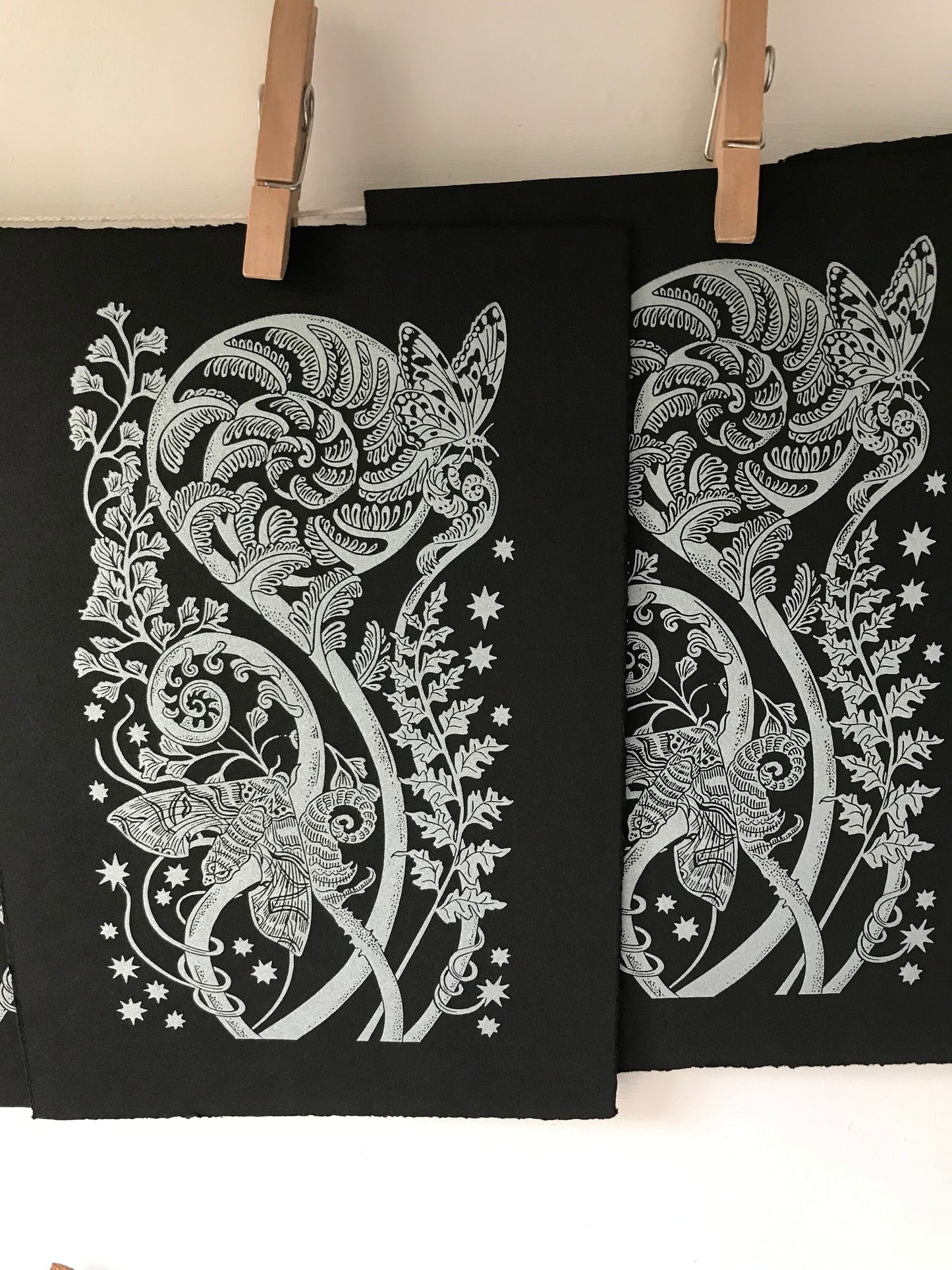 A Firework of Ferns limited edition linoprint.