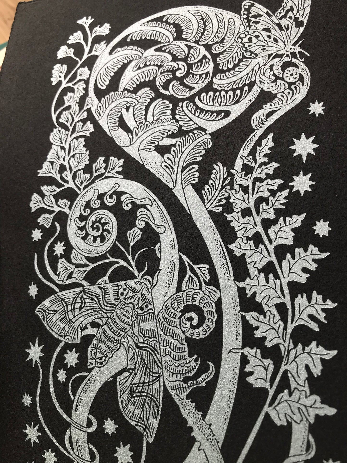 A Firework of Ferns limited edition linoprint.