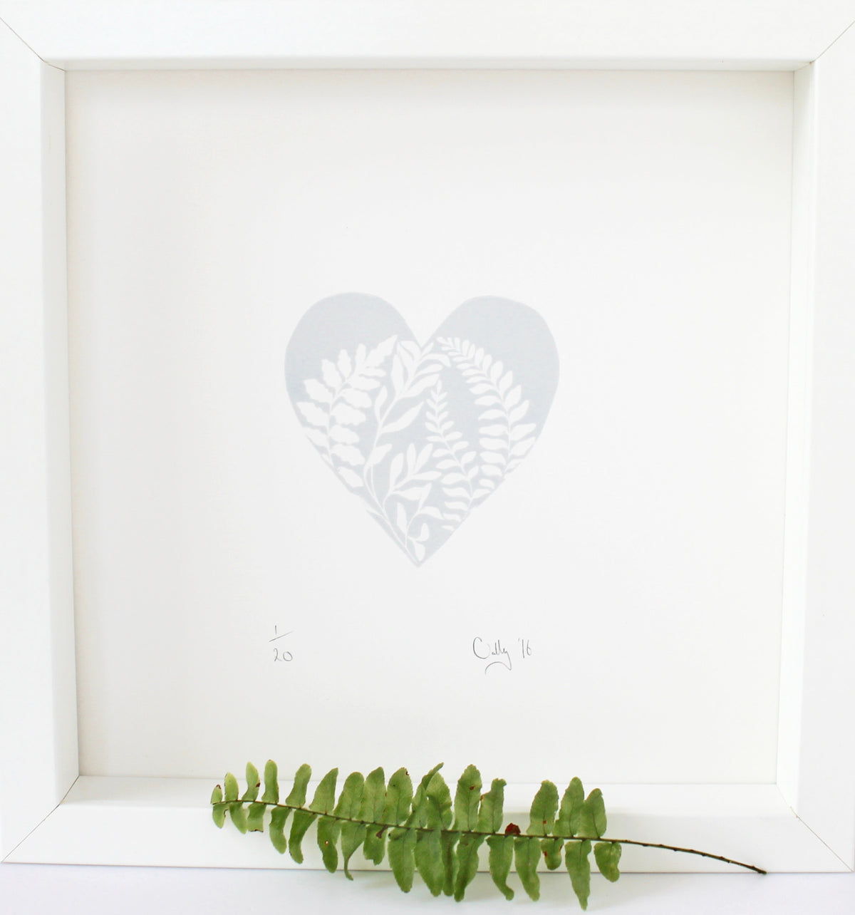 Super Seconds festival listing: Fern heart linoprint