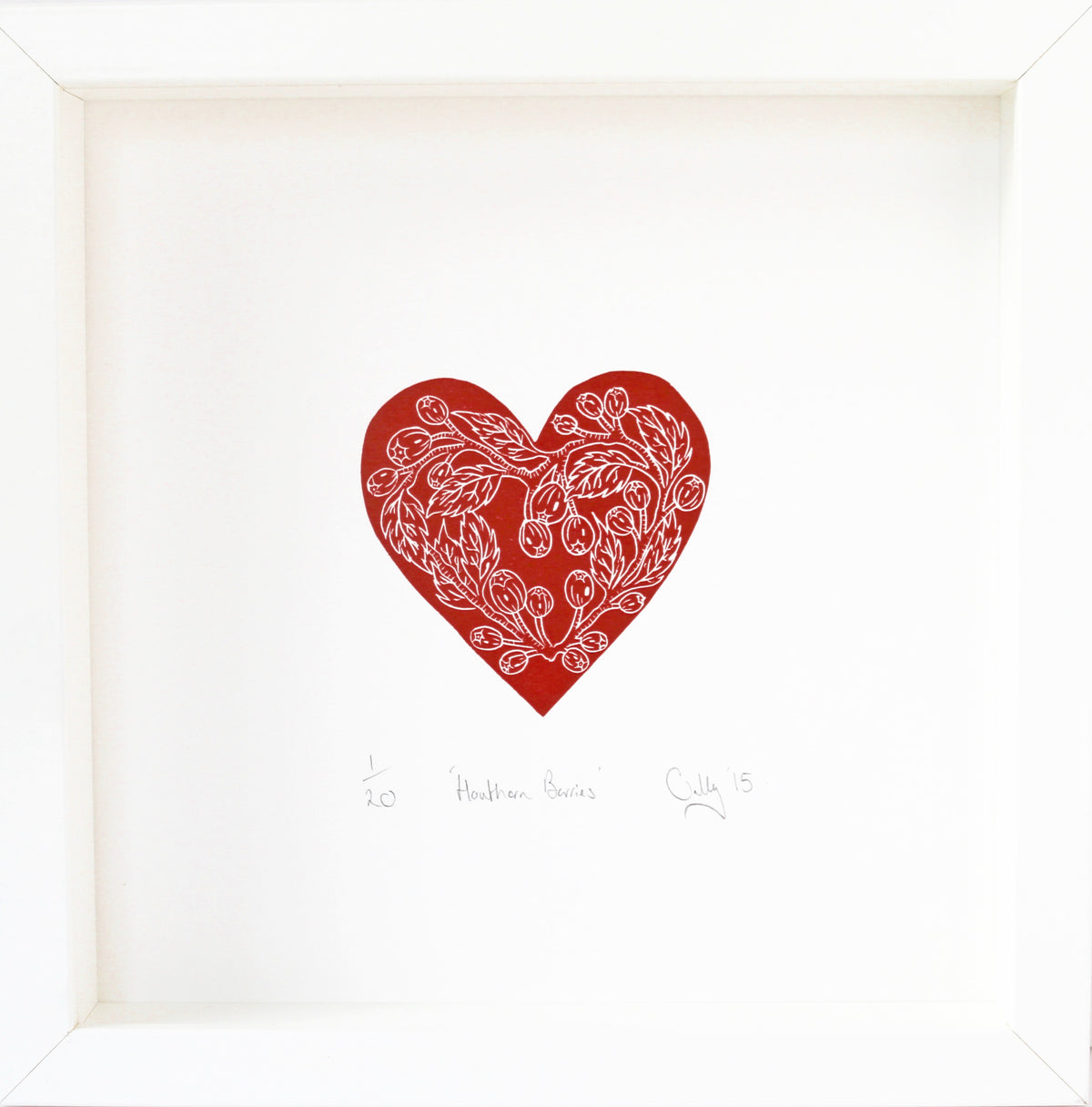 Super Seconds festival listing: Hawthorn Berries linoprint