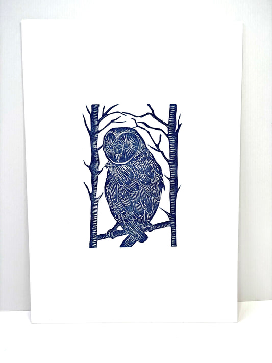 Super Seconds Festival listing: Winter Owl linoprint