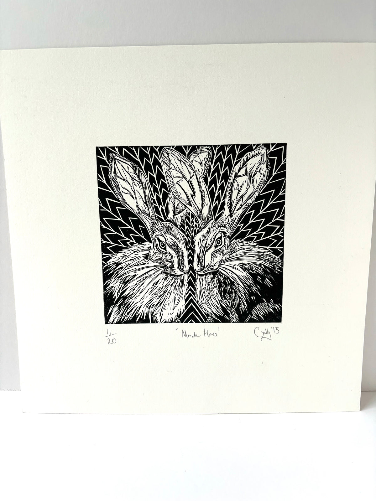 Super Seconds Festival listing: March Hares limited edition linoprint