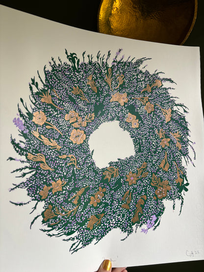 Heathen limited edition linoprint