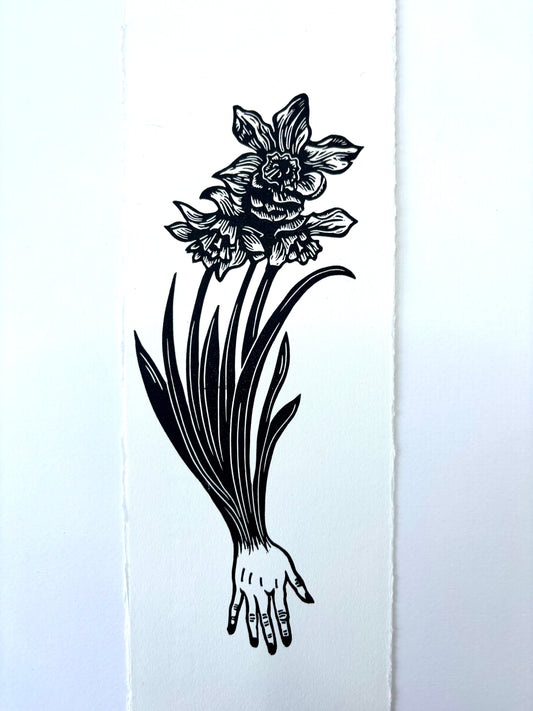 Super Seconds Festival Listing: Narcissus limited edition linoprint