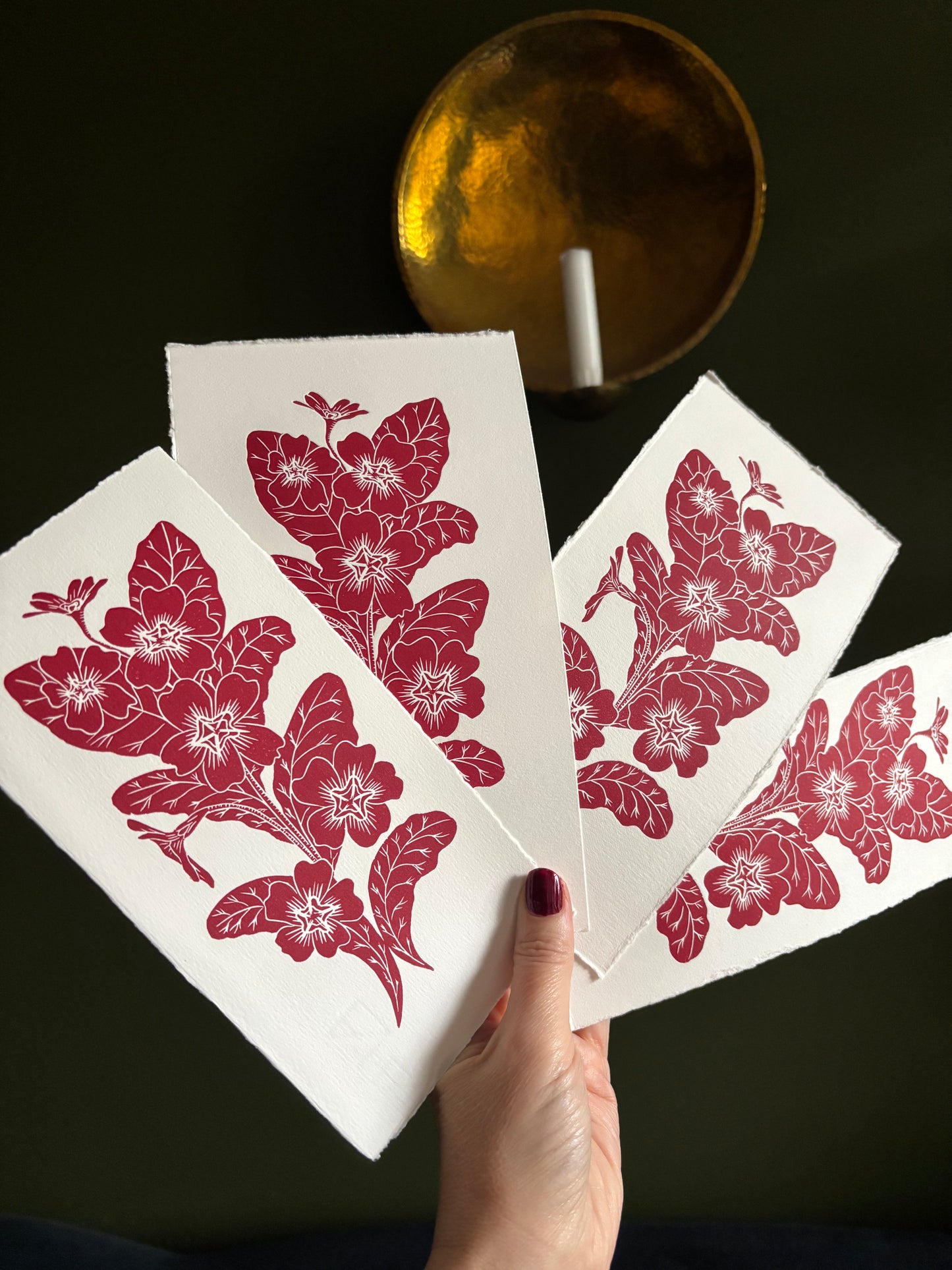 Mini sample linoprint-primrose 1