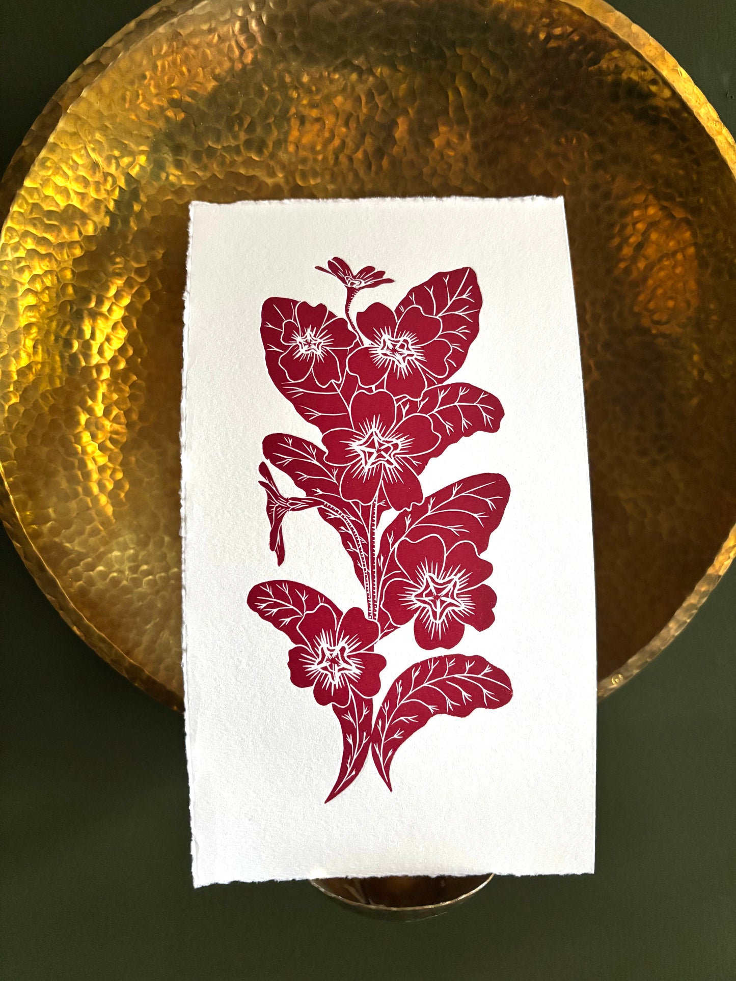 Mini sample linoprint-primrose 2