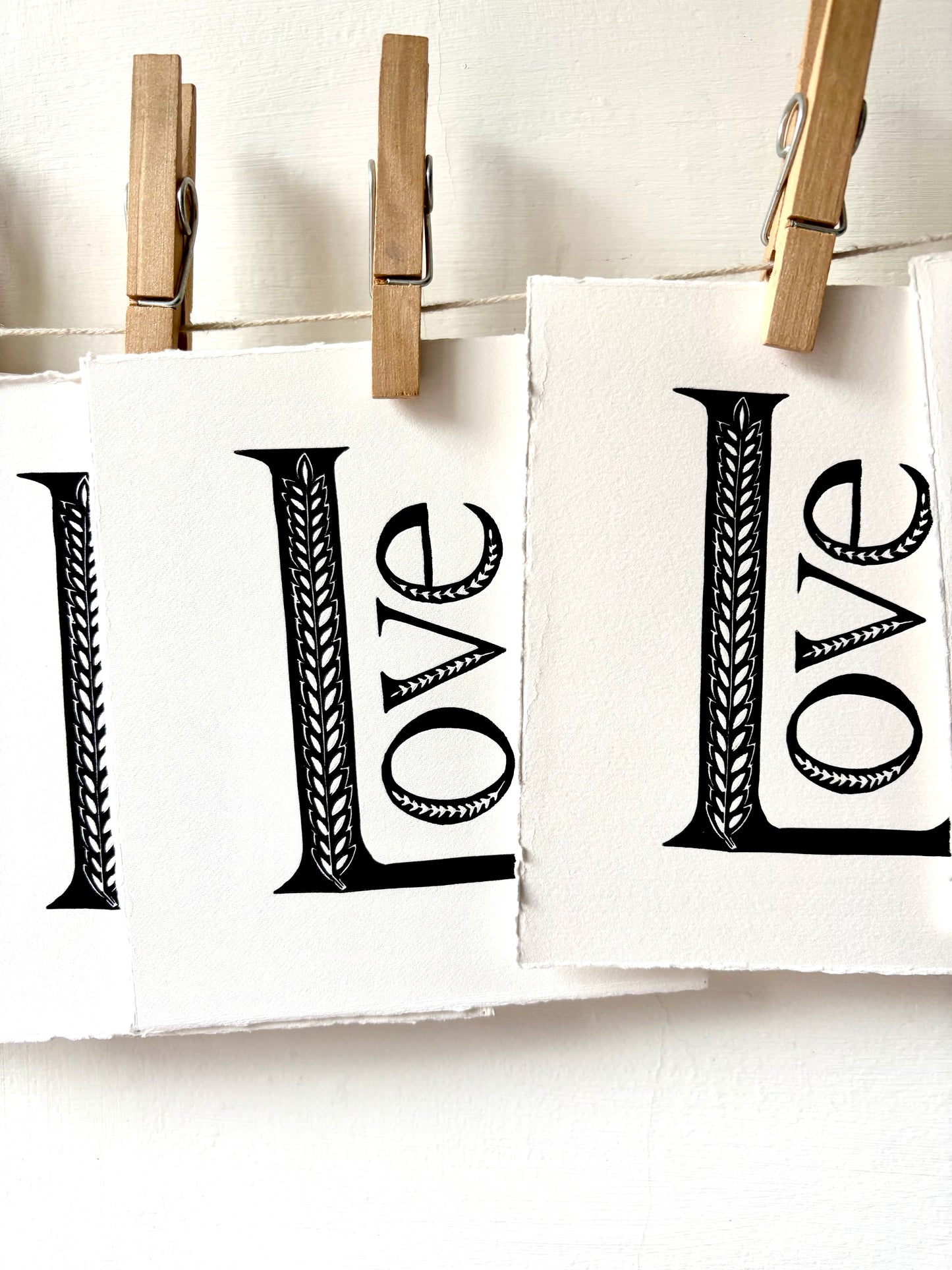'Love' linoprint
