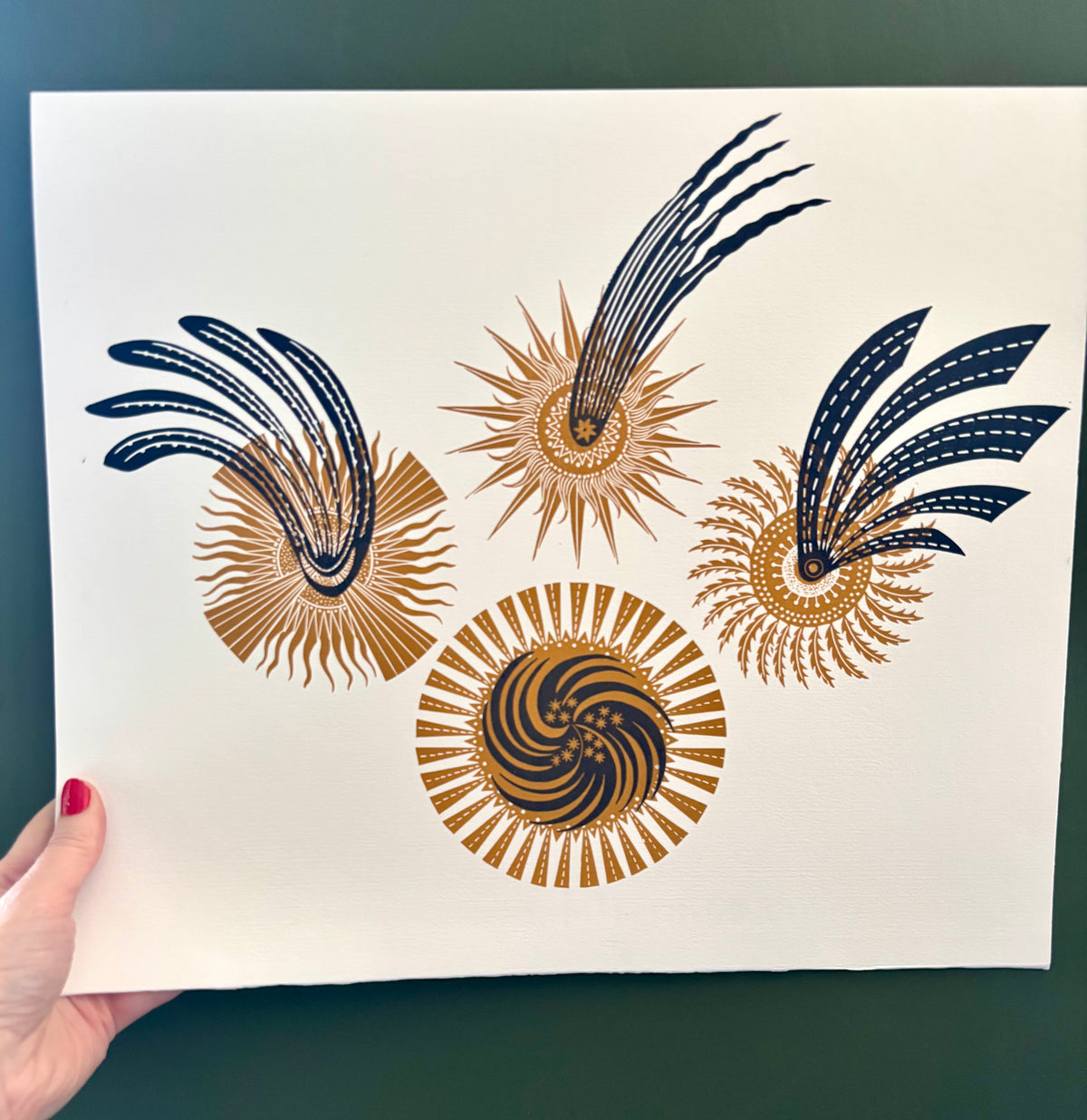 Super Seconds Festival listing: Hesperus test comet linoprint