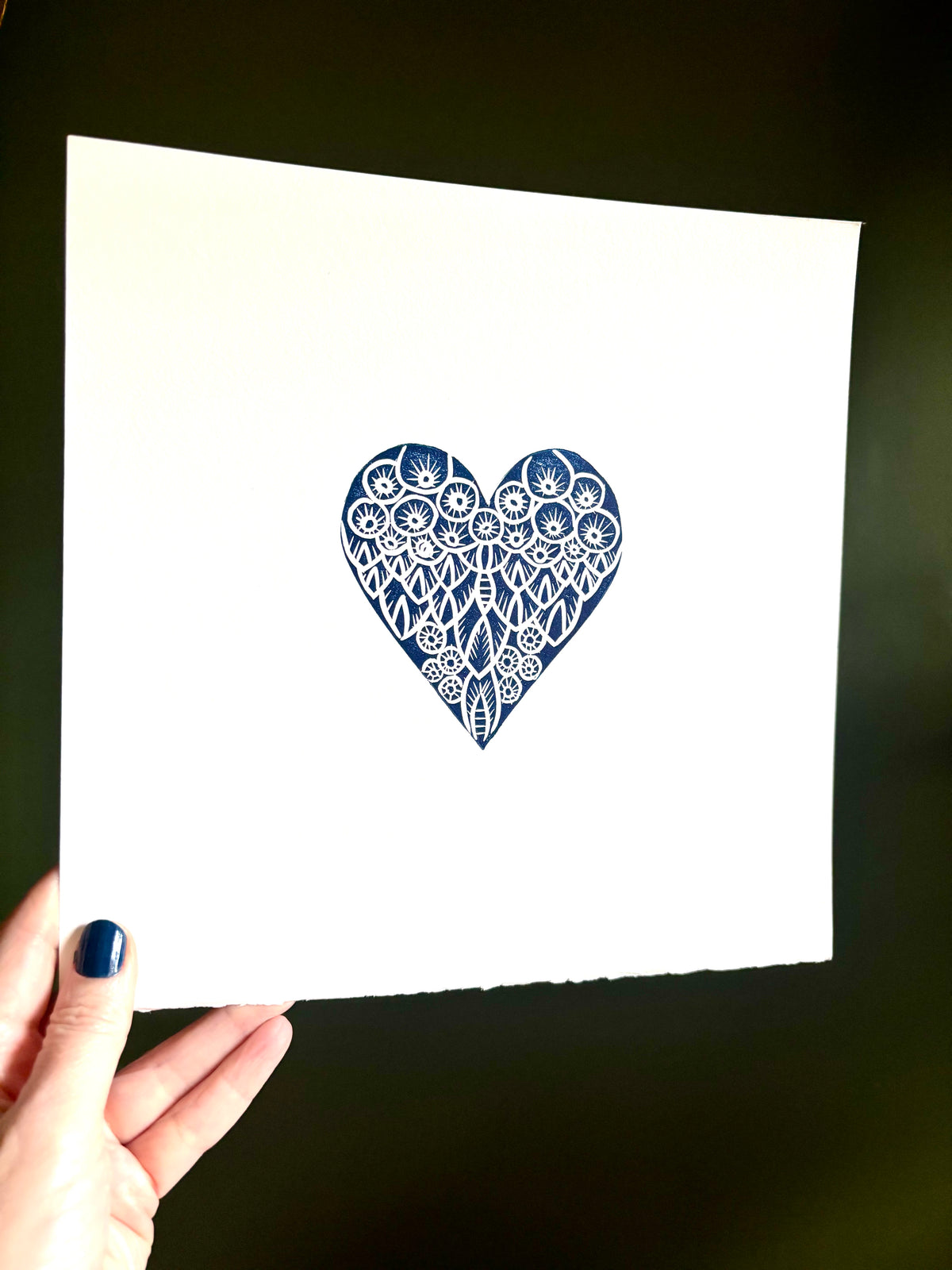 Super Seconds festival listing: Folk heart linoprint