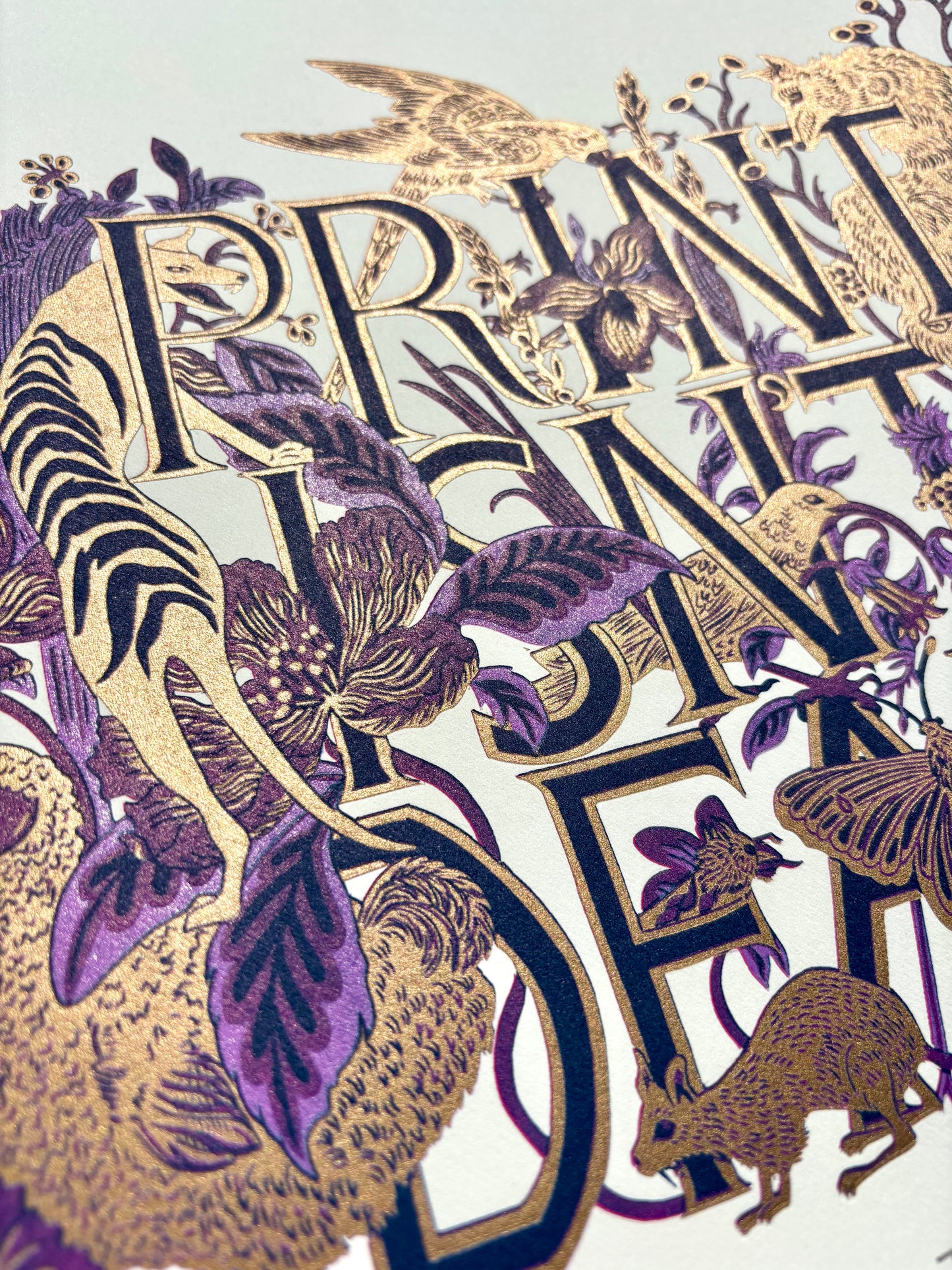 Print Isn't Dead limited edition linoprint (purple/lilac pink)