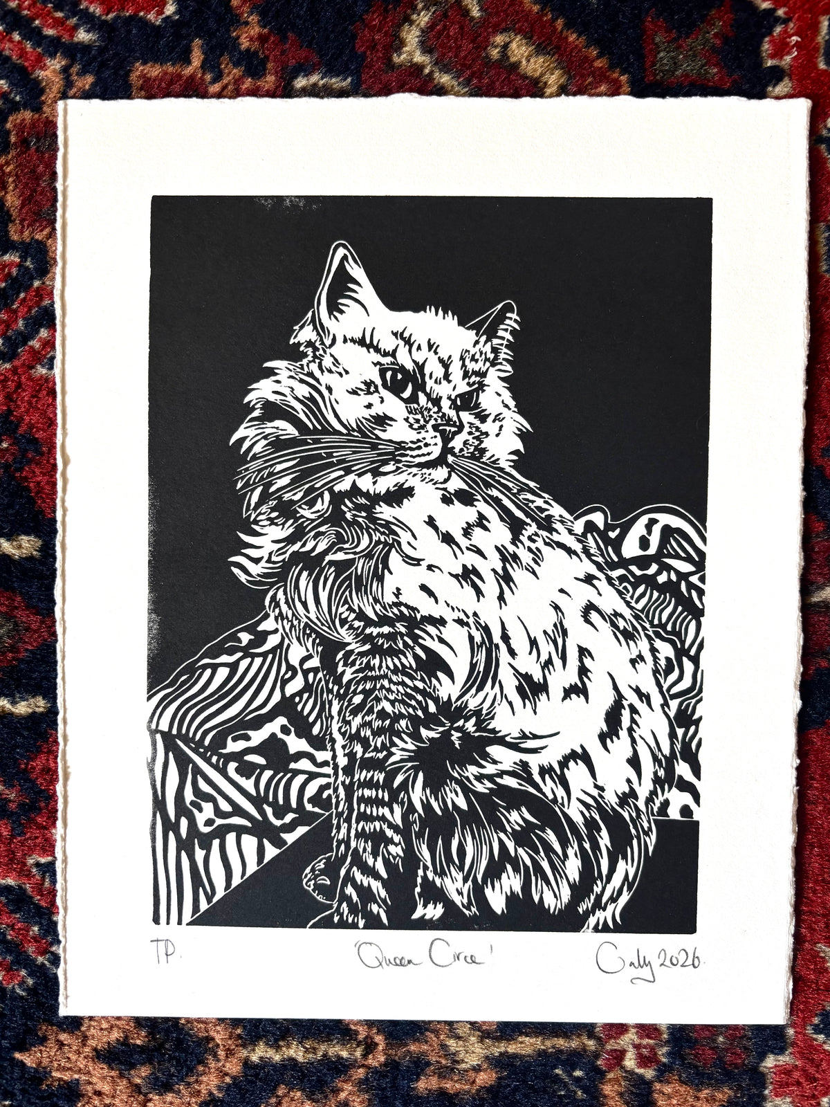 Super Seconds Festival Listing: Queen Circe linoprint 1
