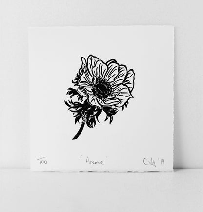 Anemone limited edition linoprint